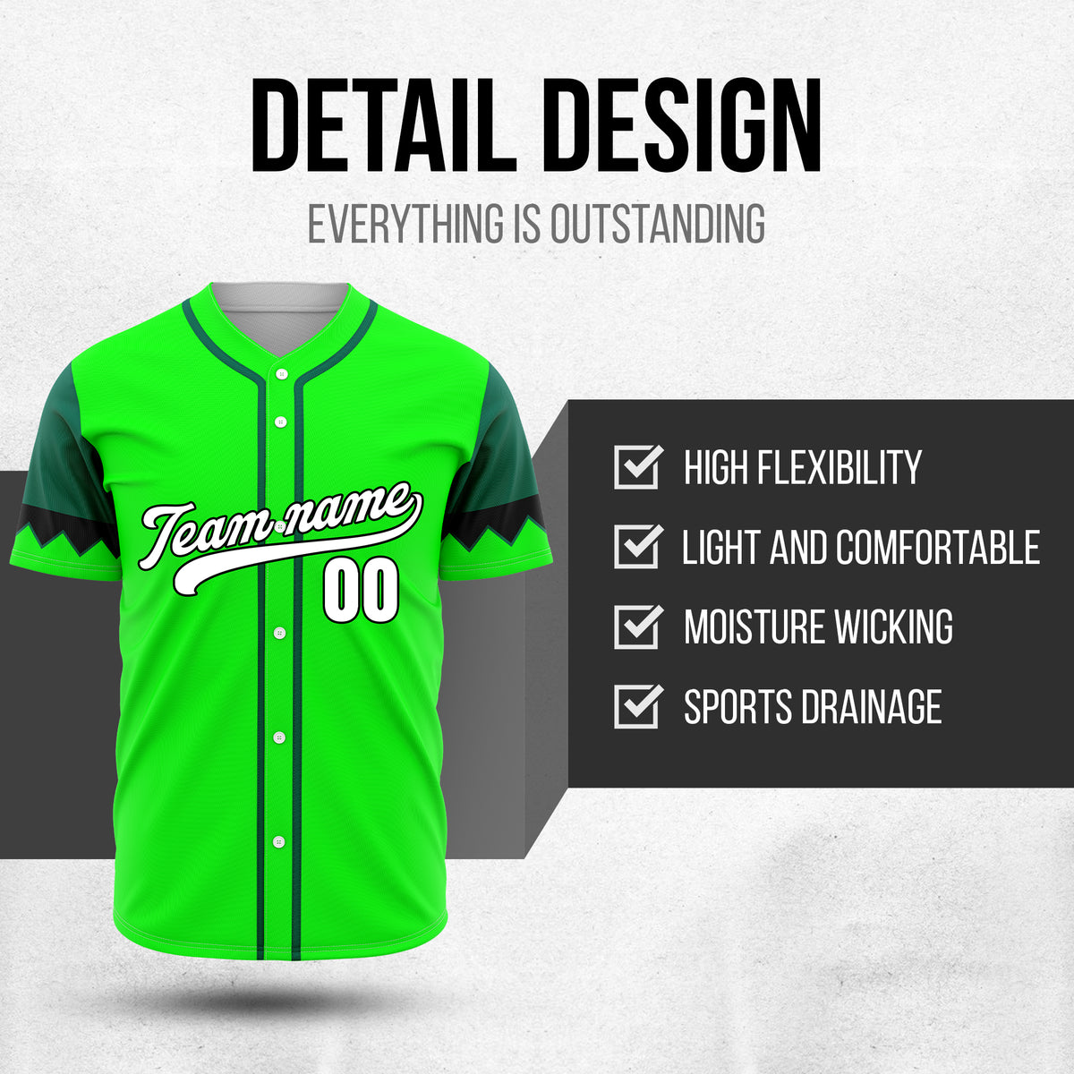 Custom Legacy Classic Baseball Green Sports Jersey Personalized Uniform with Name & Number