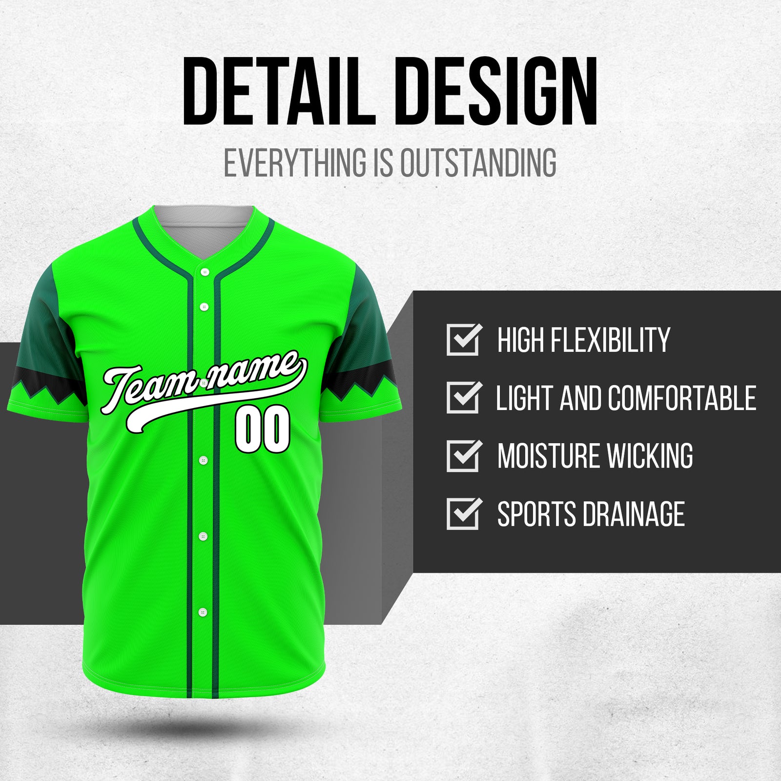 Custom Legacy Classic Baseball Green Sports Jersey Personalized Uniform with Name & Number