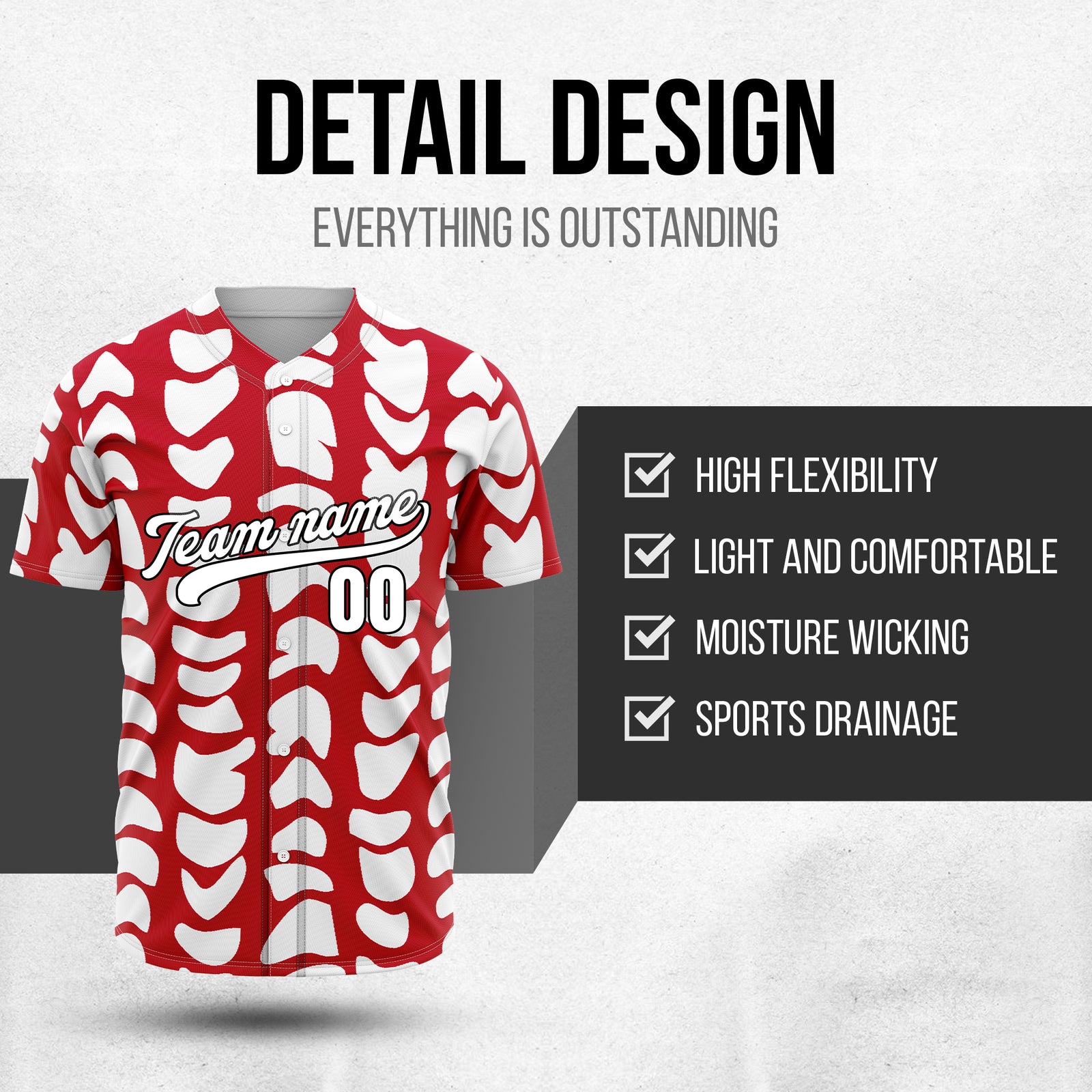 Custom Hawaii Waves Red Baseball Sports Jersey Personalized Uniform with Name & Number