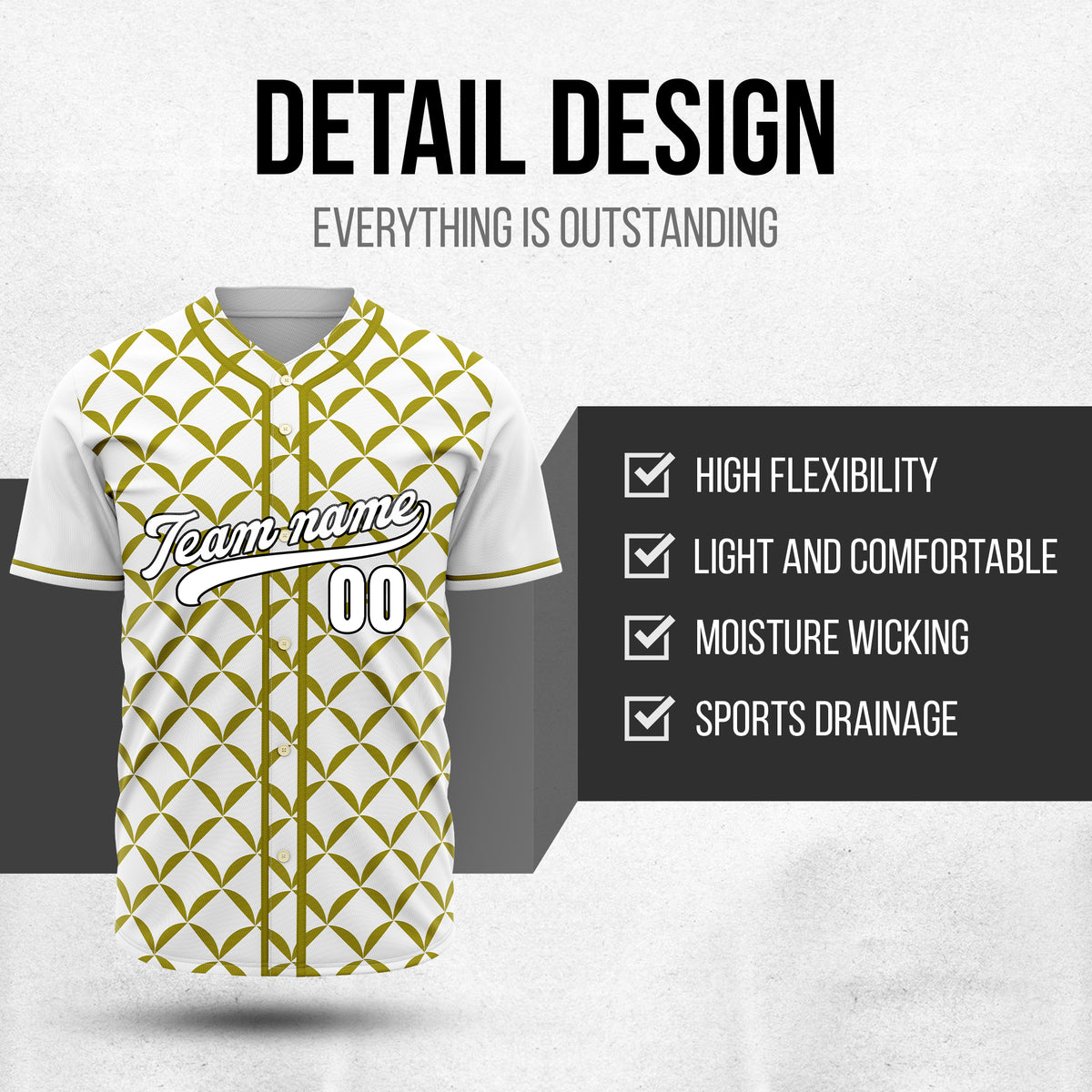 Custom Vertex Vibe White Baseball Sports Jersey Personalized Uniform with Name & Number