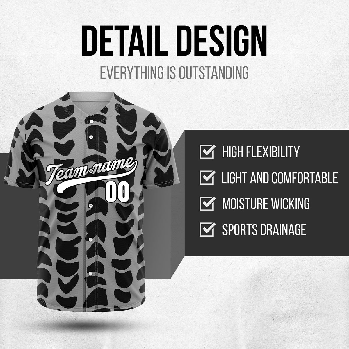Custom Hawaii Waves Grey Baseball Sports Jersey Personalized Uniform with Name & Number