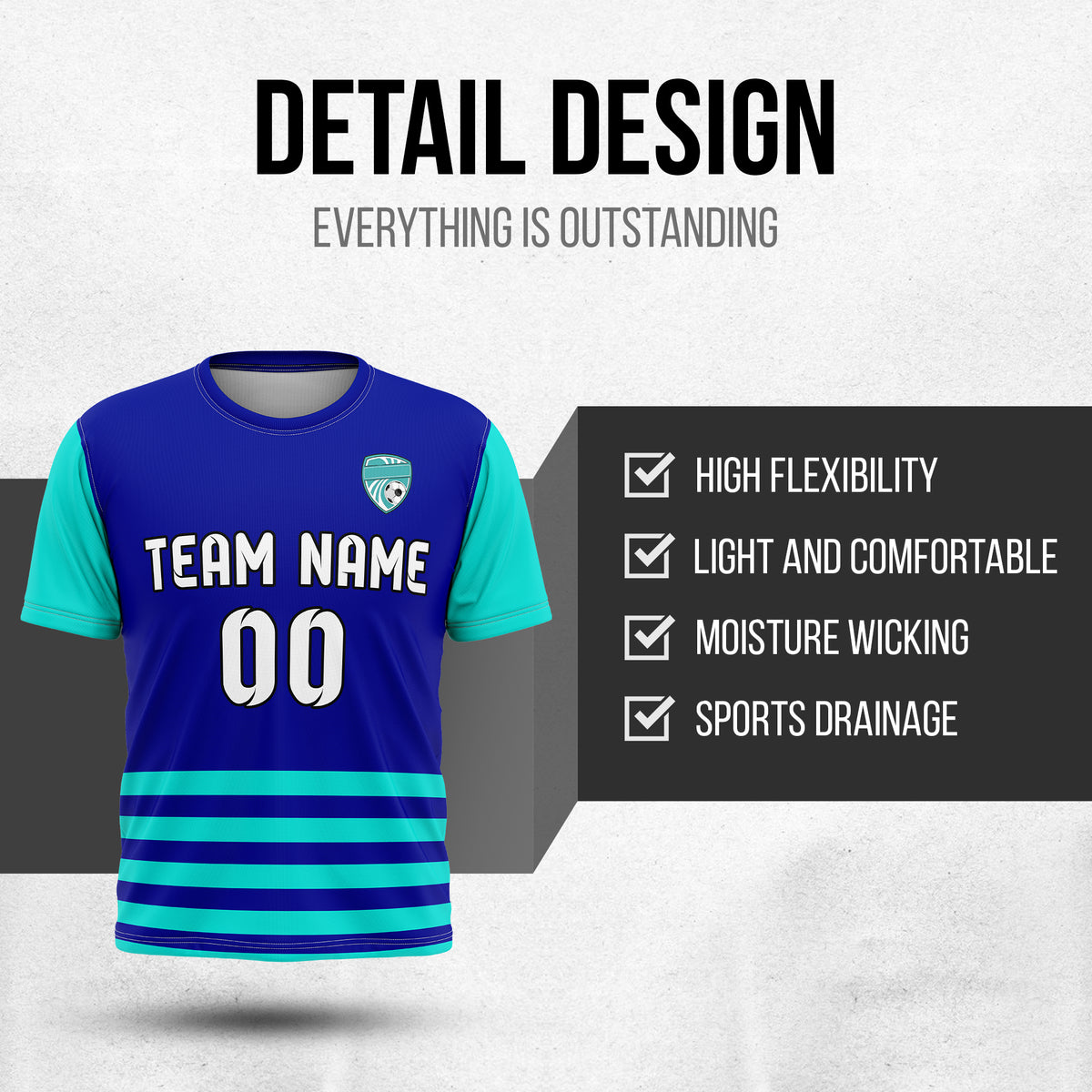 Custom BaseLine Stripe Navy Soccer sport Tops Jersey
