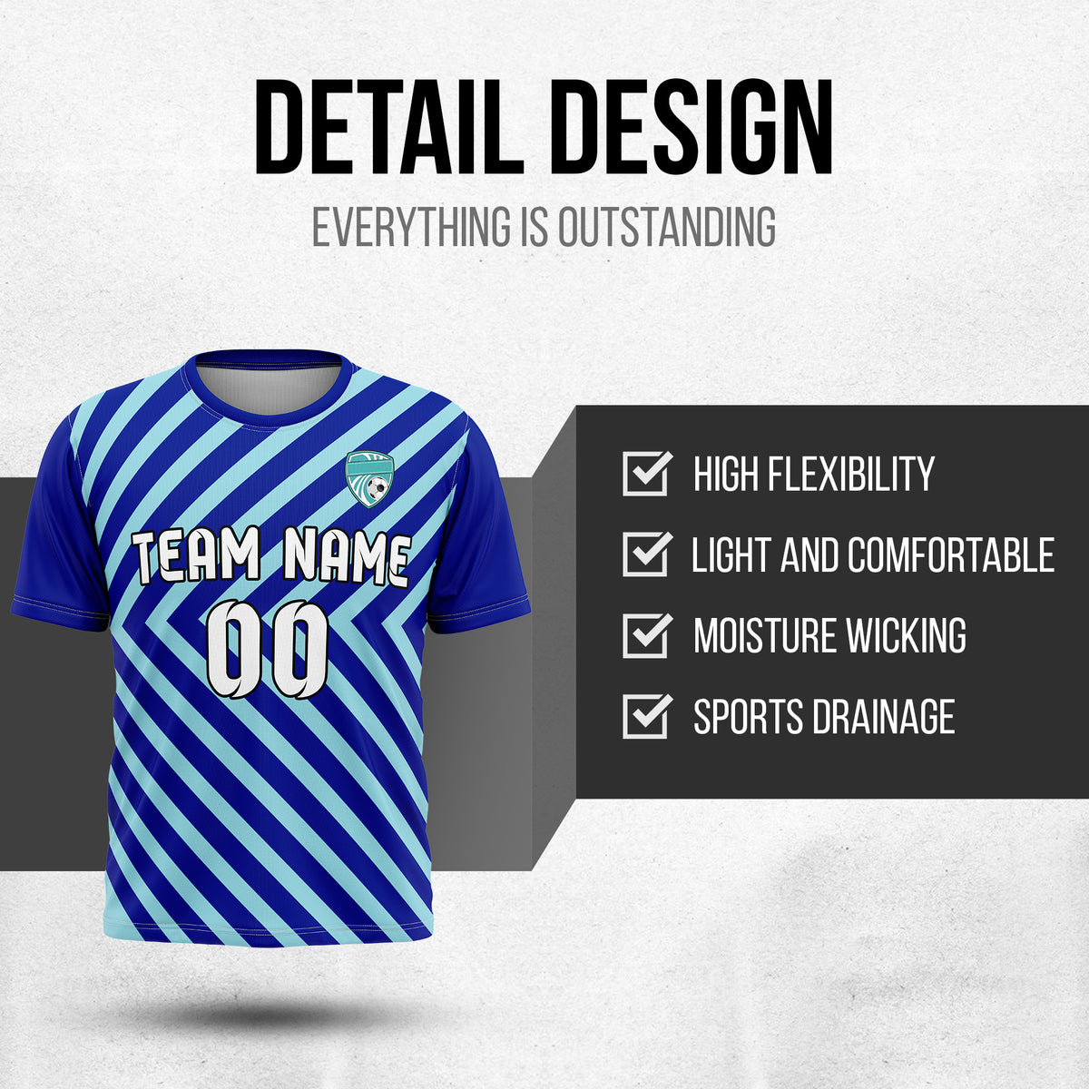 Custom SwiftStripe Navy Soccer sport Tops Jersey