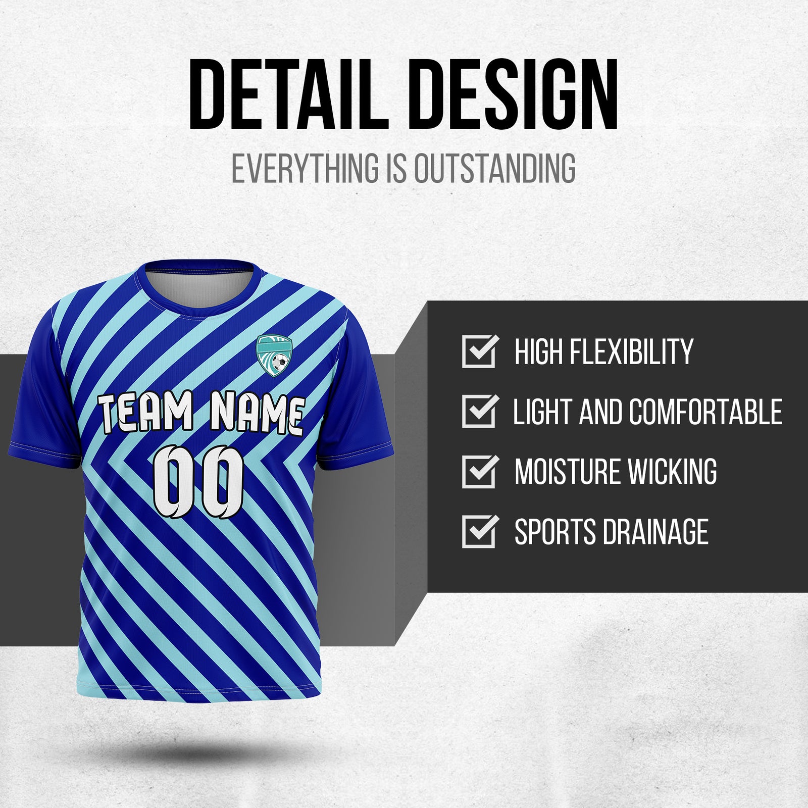Custom SwiftStripe Navy Soccer sport Tops Jersey