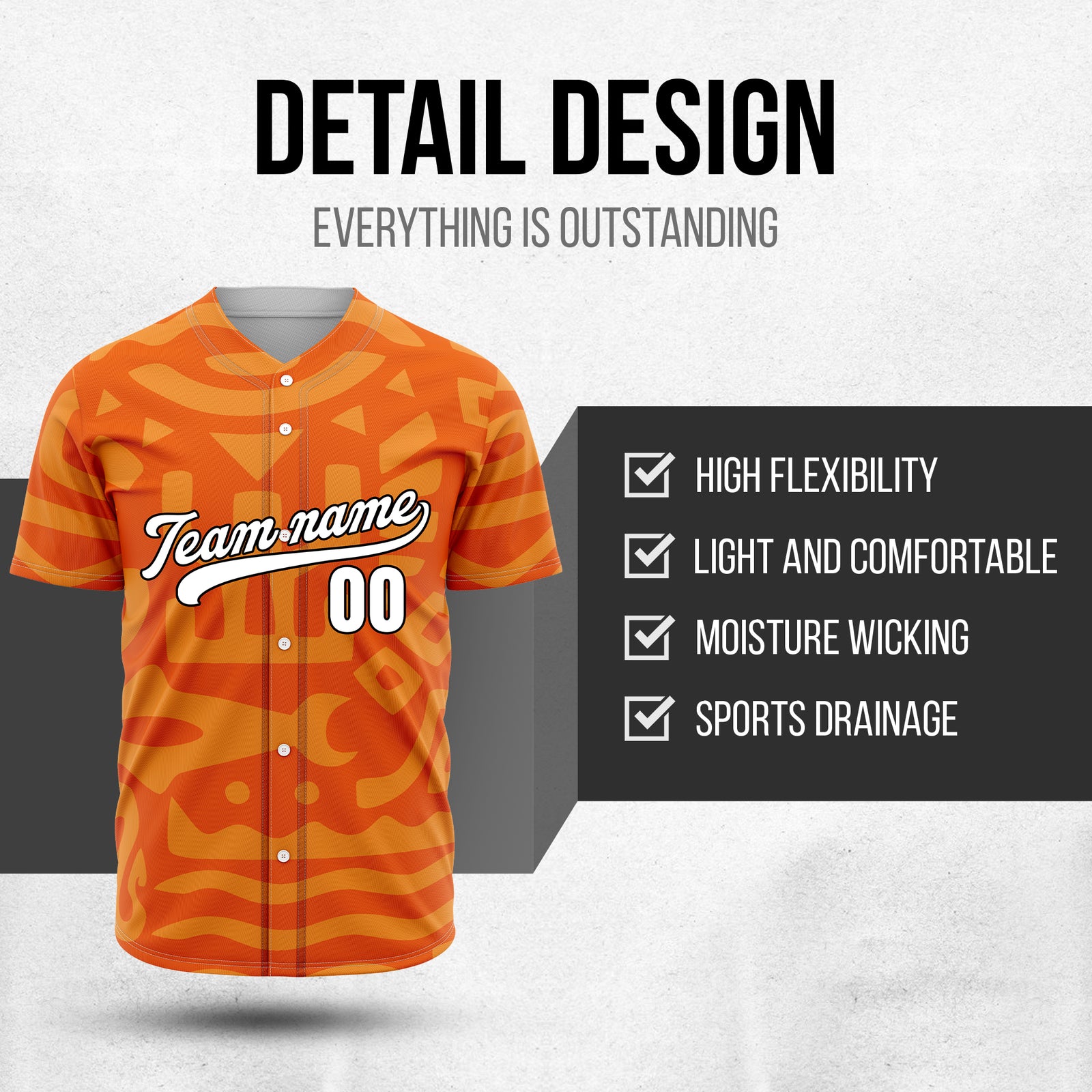 Custom Hawaii Hustle Orange Baseball Sports Jersey Personalized Uniform with Name & Number