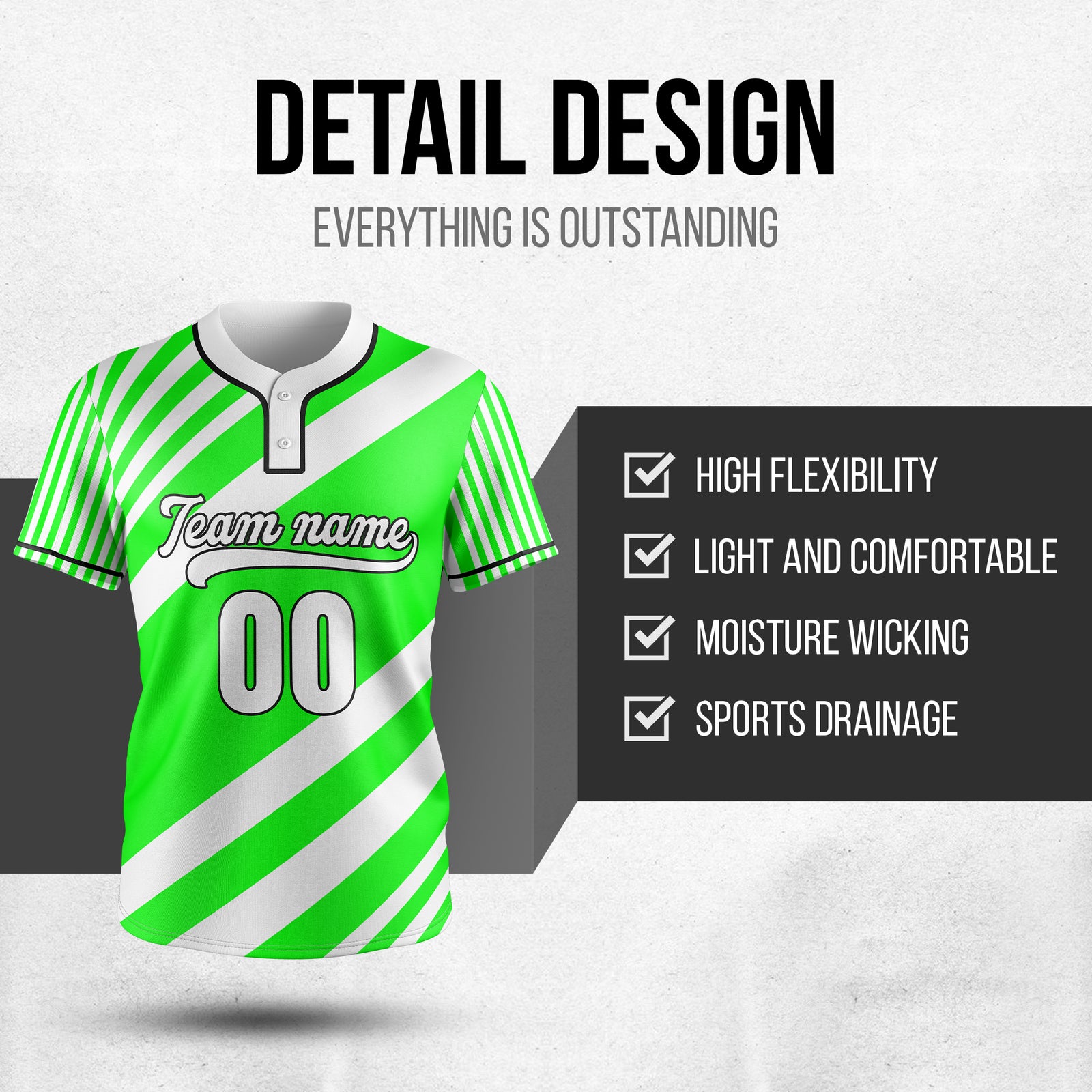 Custom Vibe Split Neon Green Baseball Sports Jersey Personalized Uniform with Name & Number