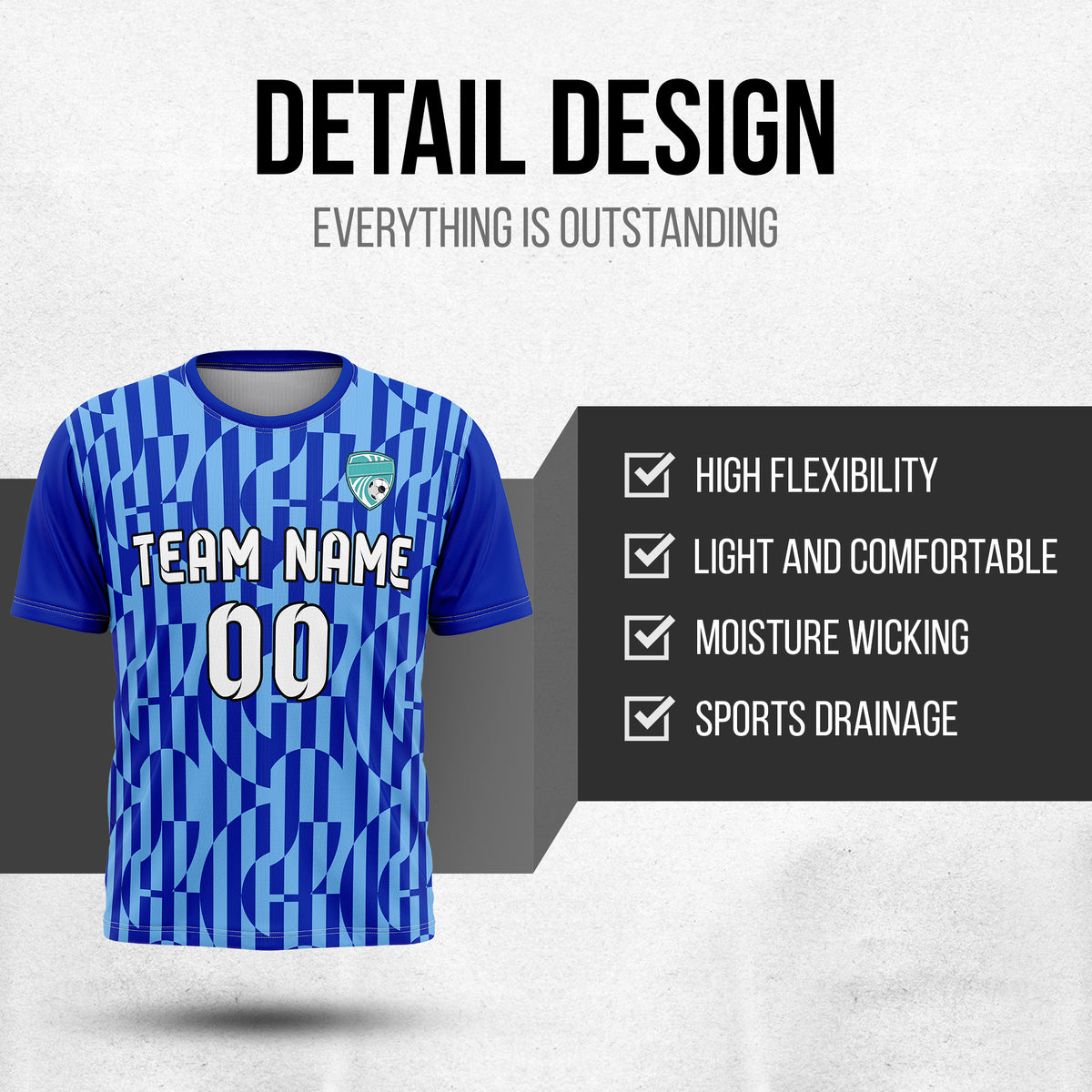 Custom Pulse Grid R-Full Pattern Soccer Navy Sport Tops Jersey
