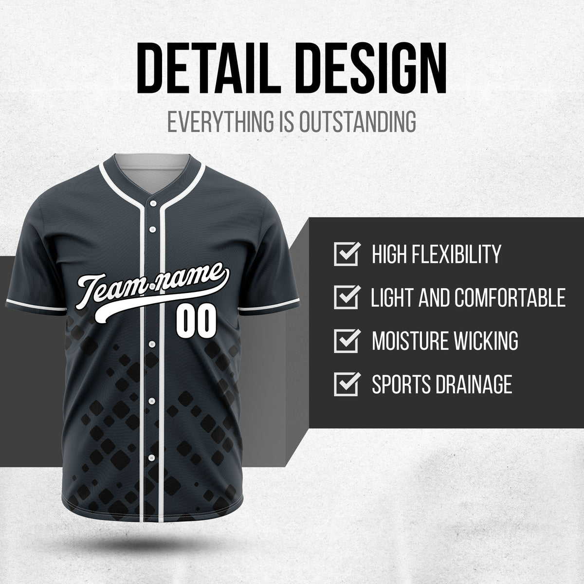 Custom Shadow Sparks Grey Baseball Sports Jersey Personalized Uniform with Name & Number
