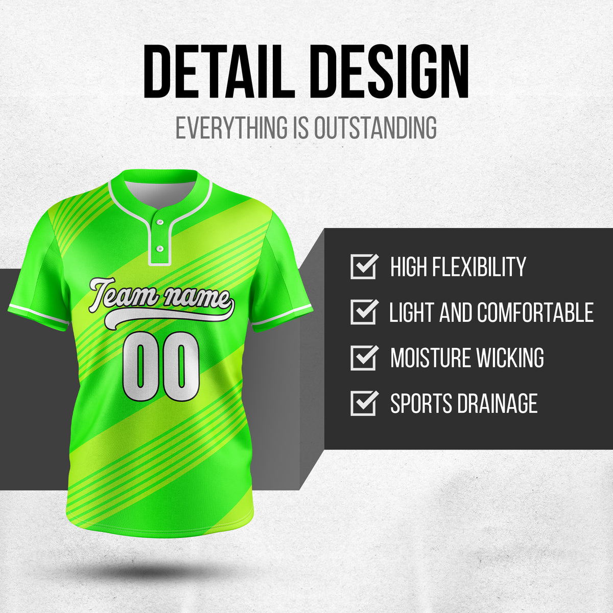 Custom Crossfire Neon Green Baseball Sports Jersey Personalized Uniform with Name & Number
