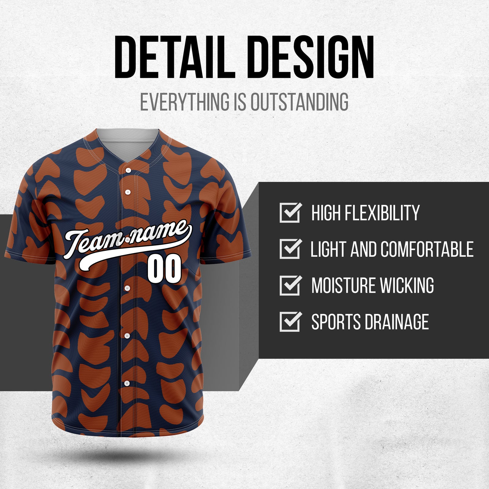 Custom Hawaii Waves Navy Baseball Sports Jersey Personalized Uniform with Name & Number