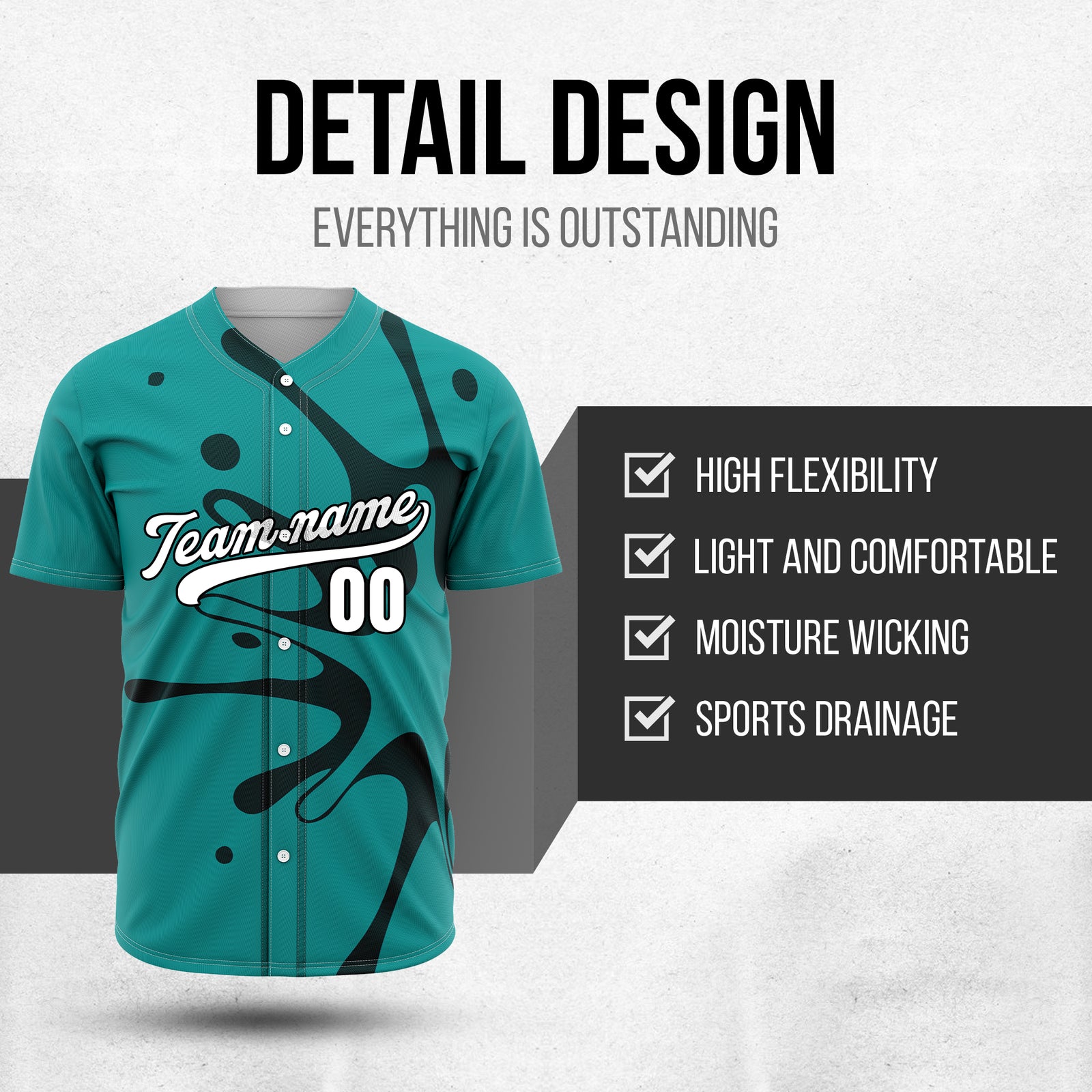 Custom Ink Surge Teal Sports Jersey Personalized Uniform with Name & Number
