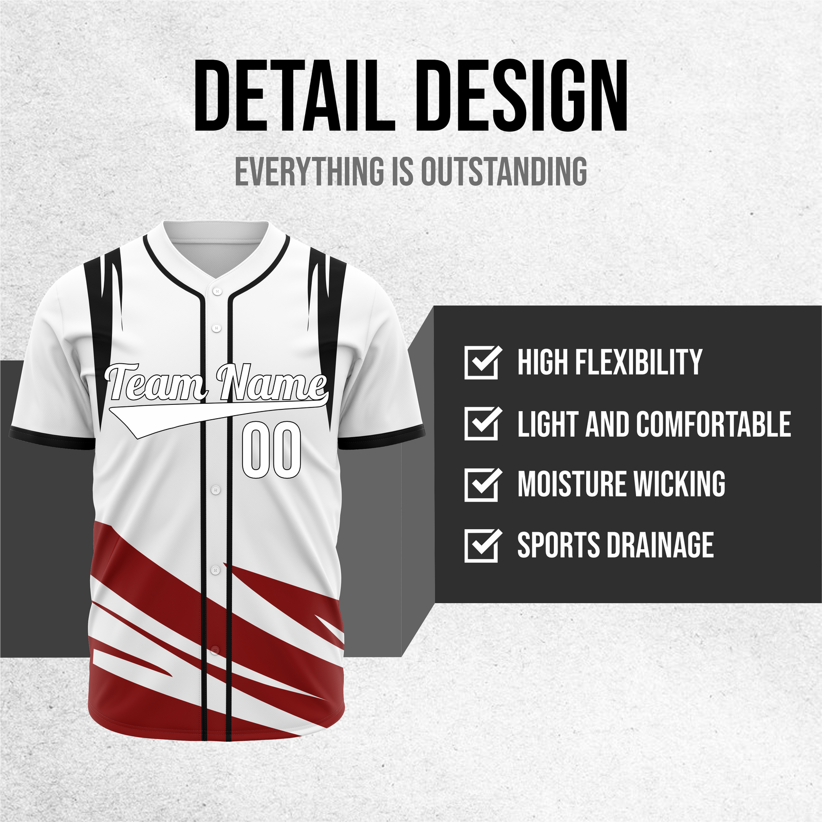 Custom Curve Edge Baseball White Sports Jersey Personalized Uniform with Name & Number
