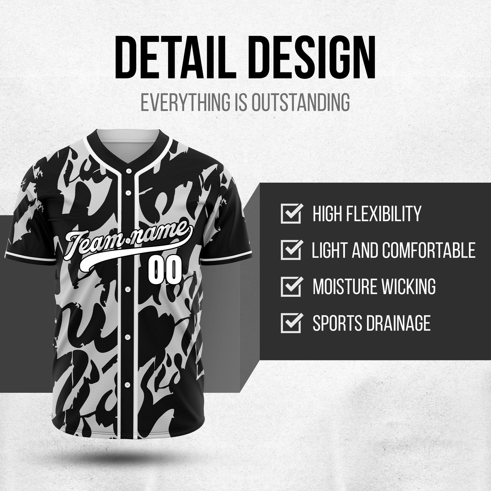 Custom Graffiti Sox Black Baseball Sports Jersey Personalized Uniform with Name & Number