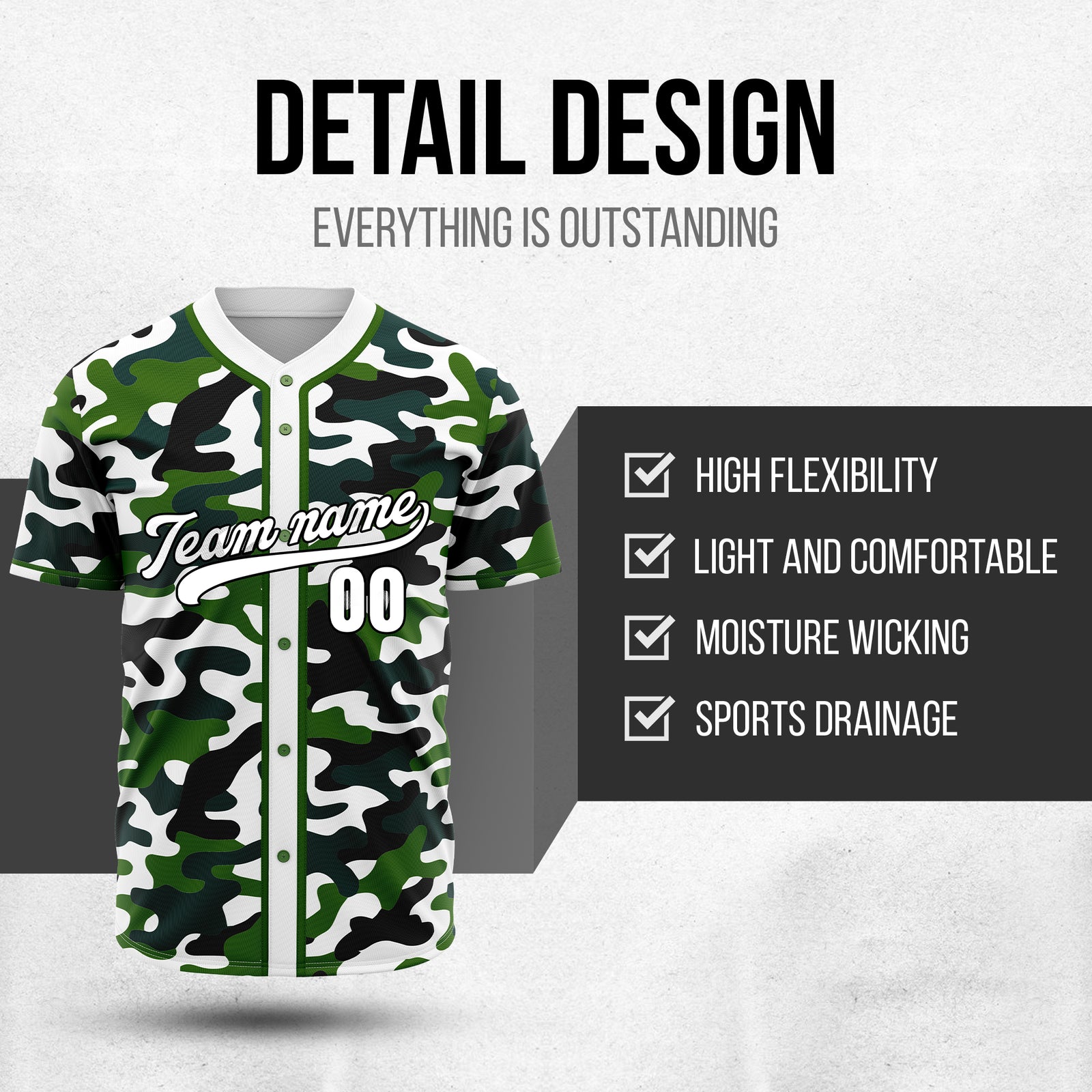 Custom Shadow Command White Baseball Sports Jersey Personalized Uniform with Name & Number