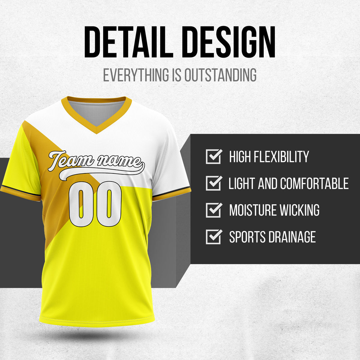Custom FlexCore Yellow Baseball Sports Jersey Personalized Uniform with Name & Number