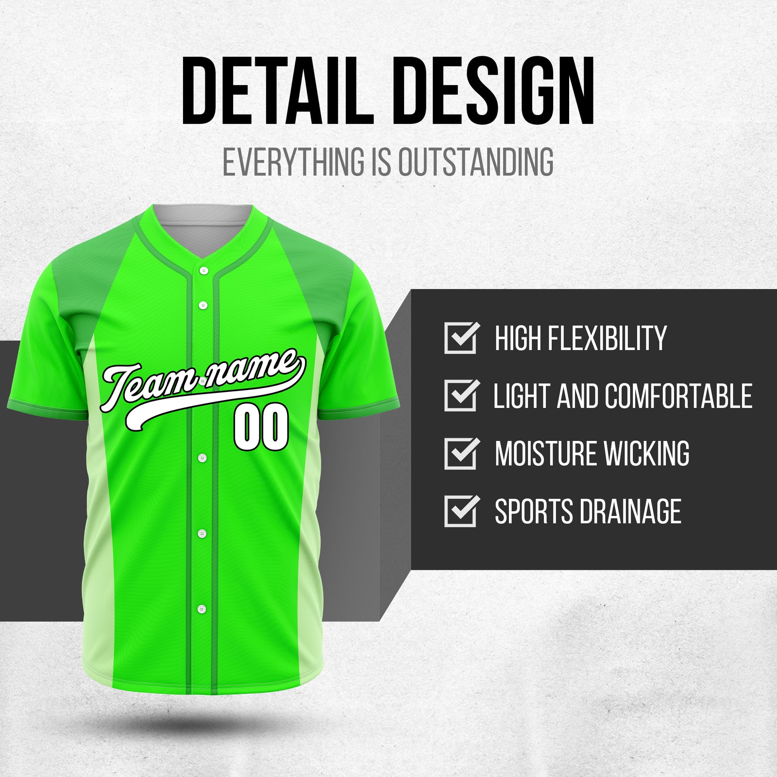 Custom Timeless Stripes Baseball Neon Green Sports Jersey Personalized Uniform with Name & Number