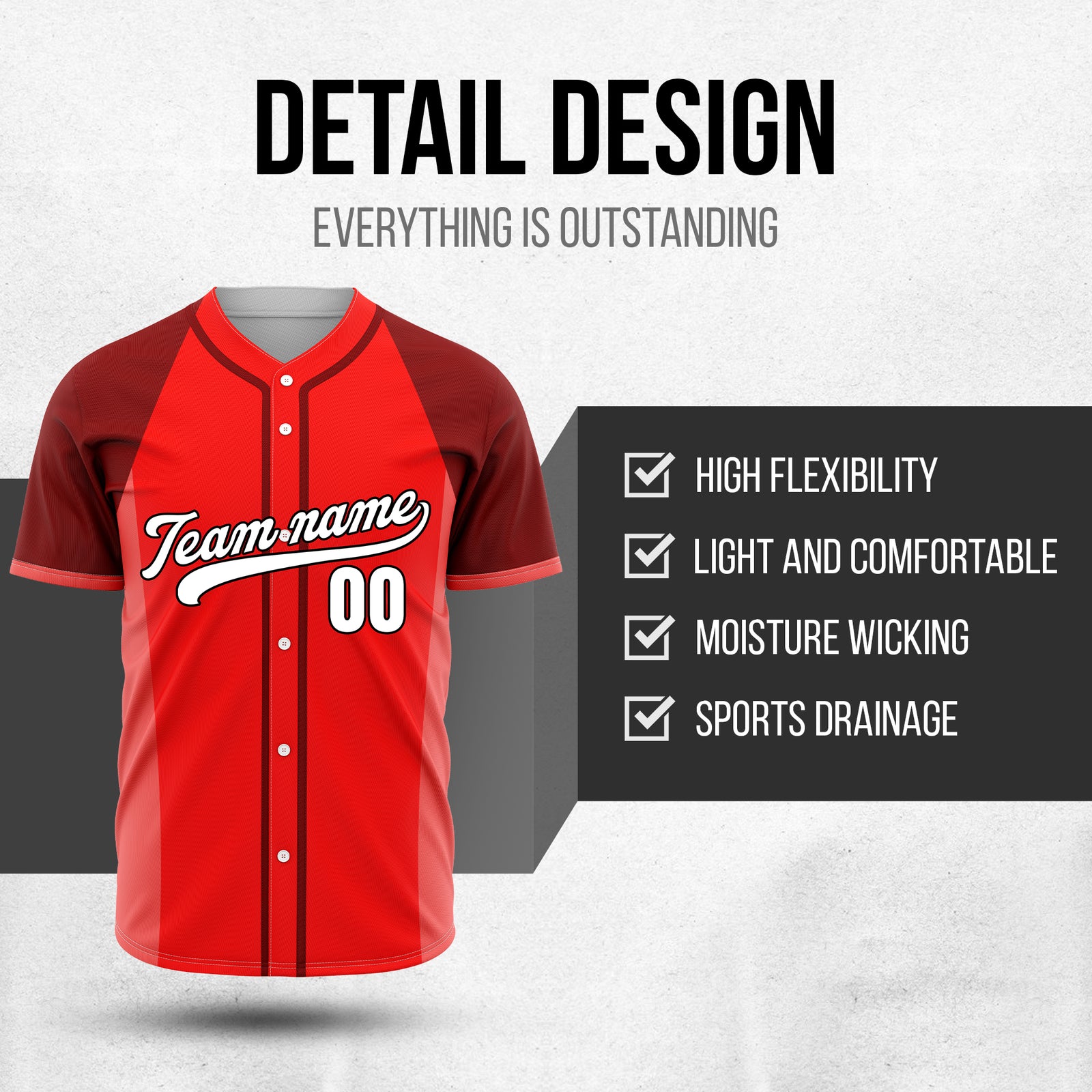 Custom Timeless Stripes Baseball Red Sports Jersey Personalized Uniform with Name & Number