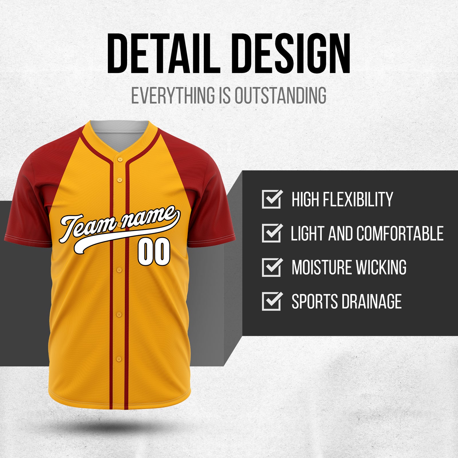 Custom Baseline Baseball Orange Sports Jersey Personalized Uniform with Name & Number