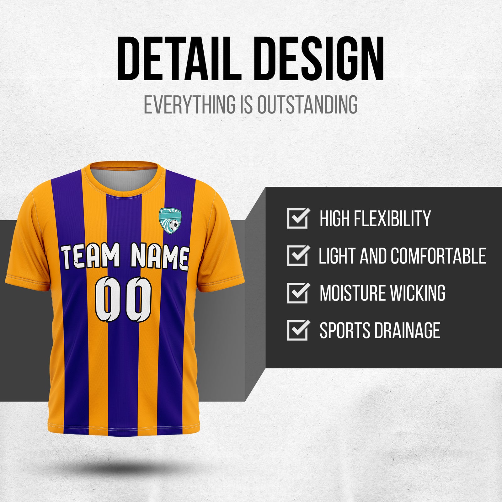 Custom Striker Stripe Orange Soccer sport Tops Jersey