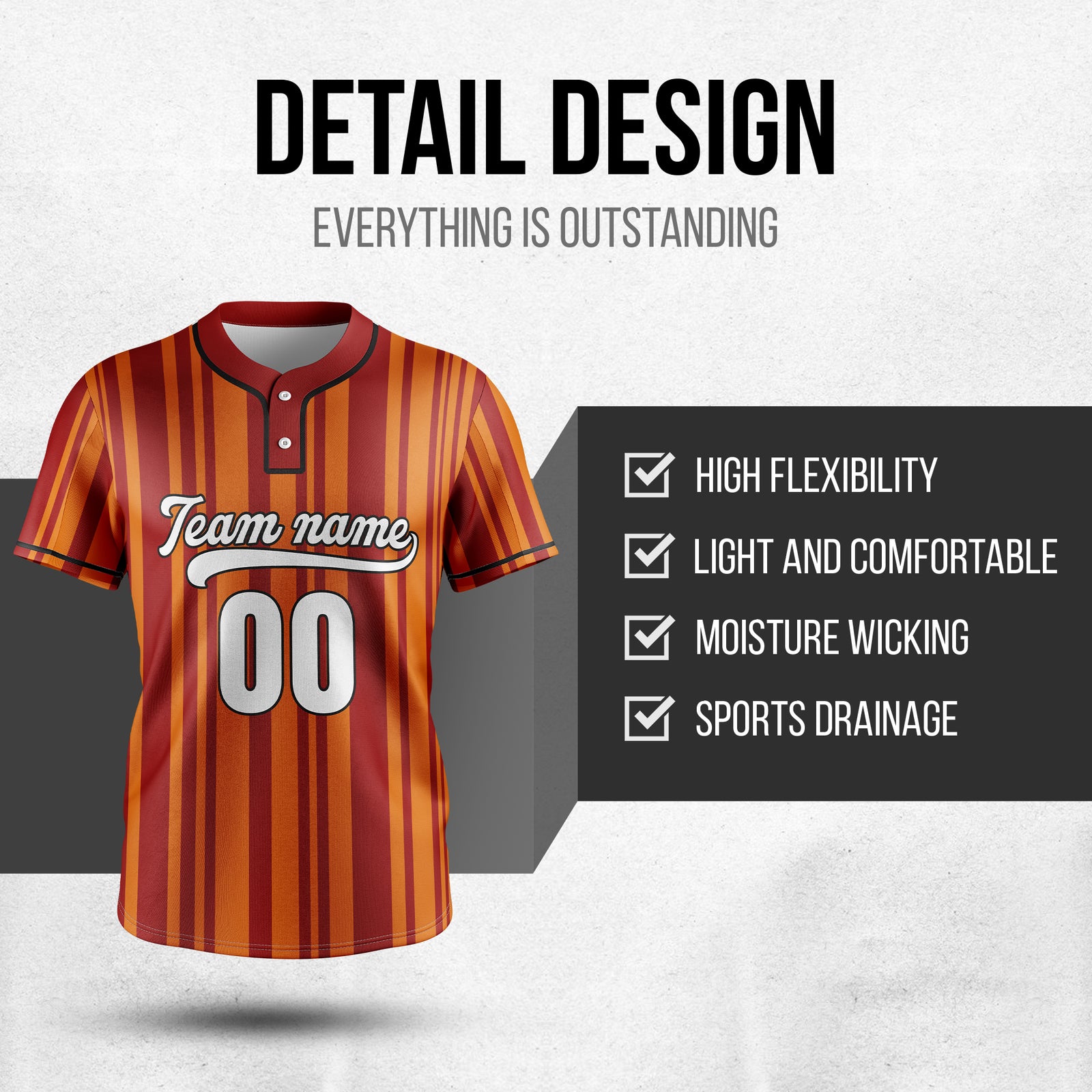 Custom Stripe Fusion Red Baseball Sports Jersey Personalized Uniform with Name & Number