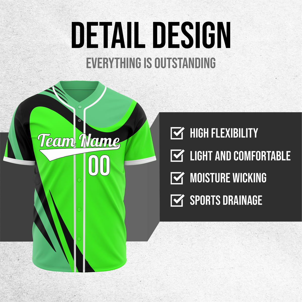 Custom Heritage Flow Baseball Neon Green Sports Jersey Personalized Uniform with Name & Number