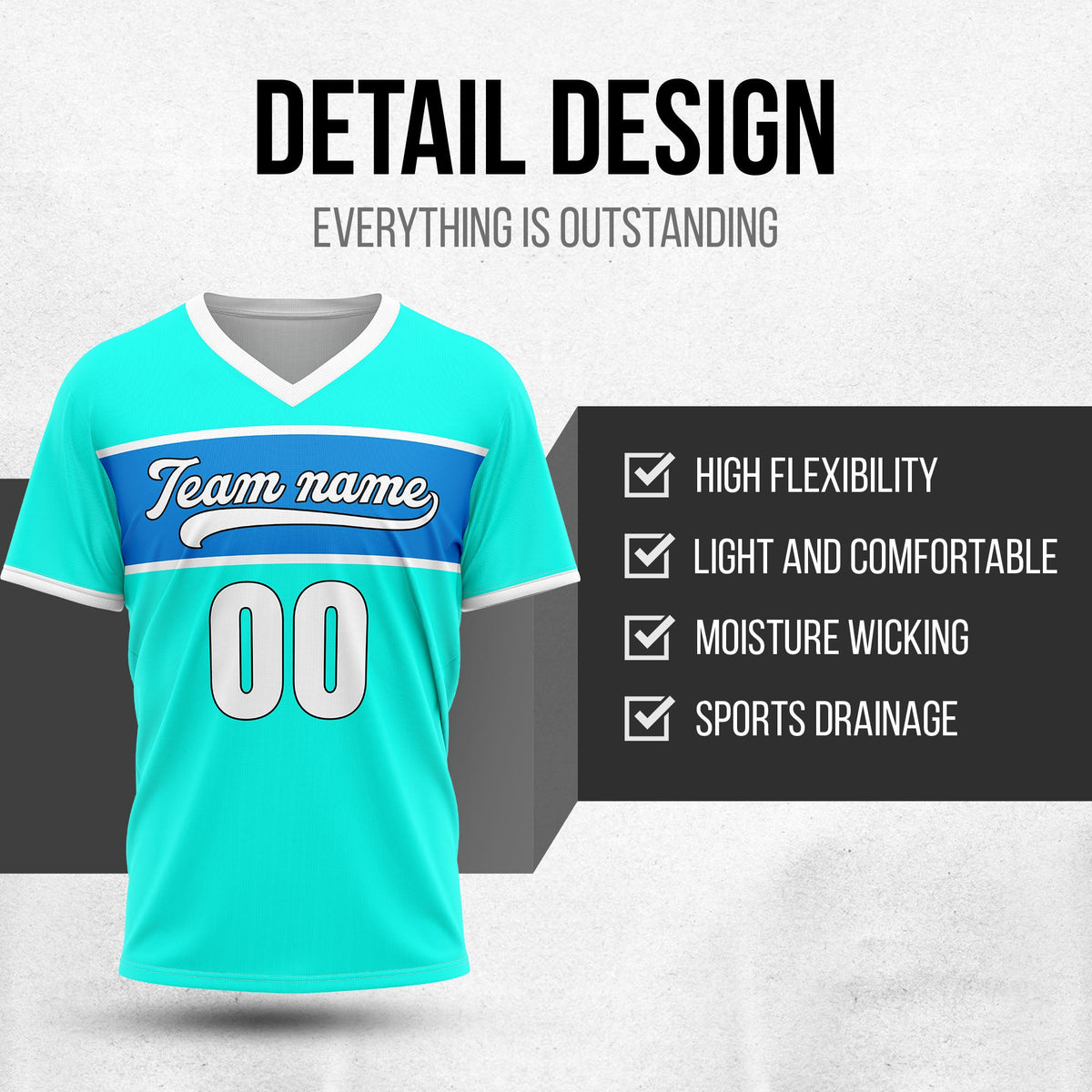 Custom ProEdge Aqua Baseball Sports Jersey Personalized Uniform with Name & Number