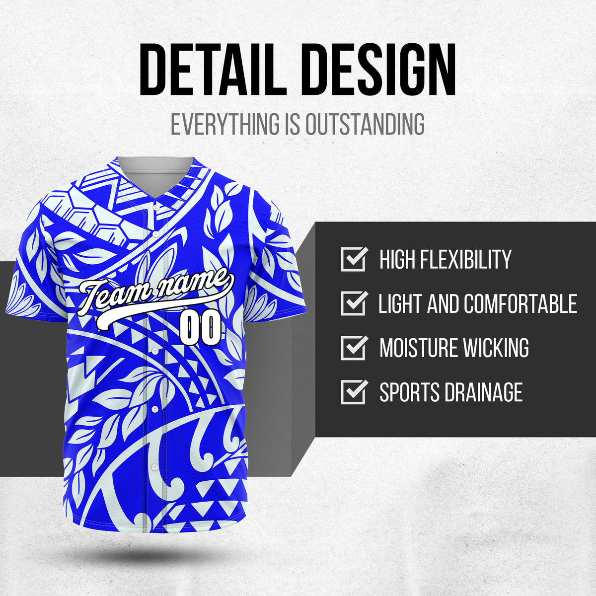 Custom Hawaii Storm Blue Baseball Sports Jersey Personalized Uniform with Name & Number