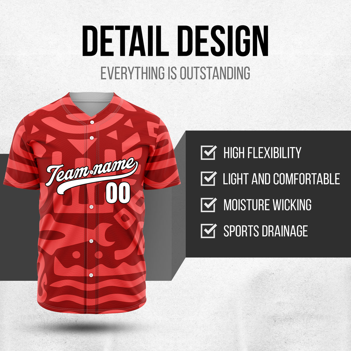 Custom Hawaii Hustle Red Baseball Sports Jersey Personalized Uniform with Name & Number
