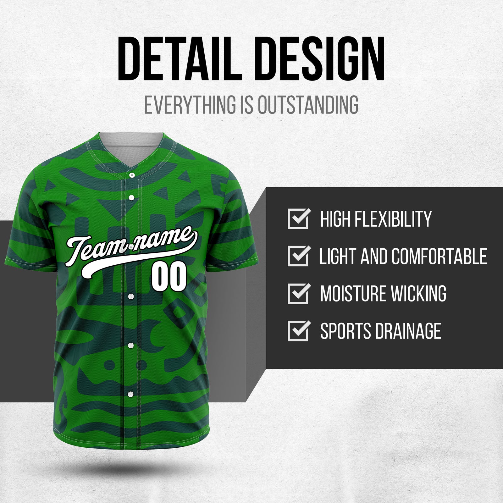 Custom Hawaii Hustle Green Baseball Sports Jersey Personalized Uniform with Name & Number