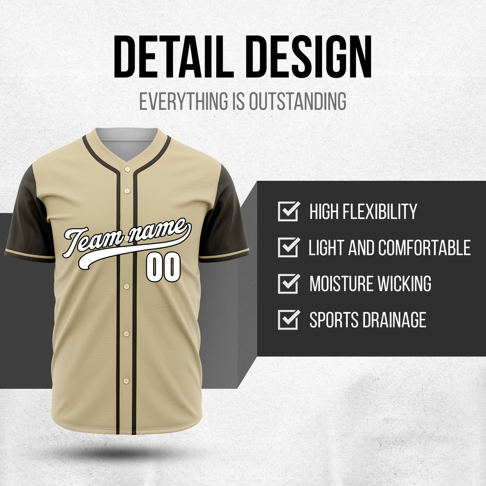 Custom Crimson Khaki Raglan Style Baseball Sports Jersey Personalized Uniform with Name & Number