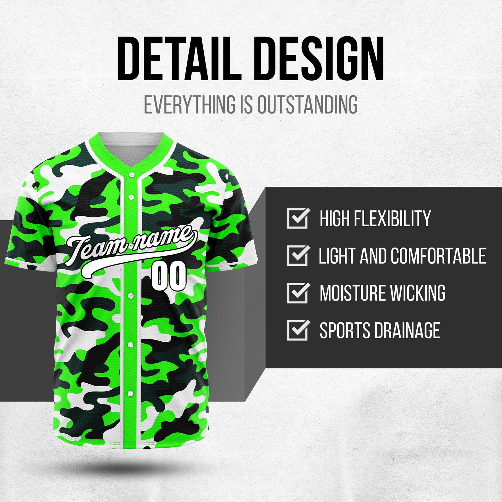 Custom Shadow Command Neon Green Baseball Sports Jersey Personalized Uniform with Name & Number