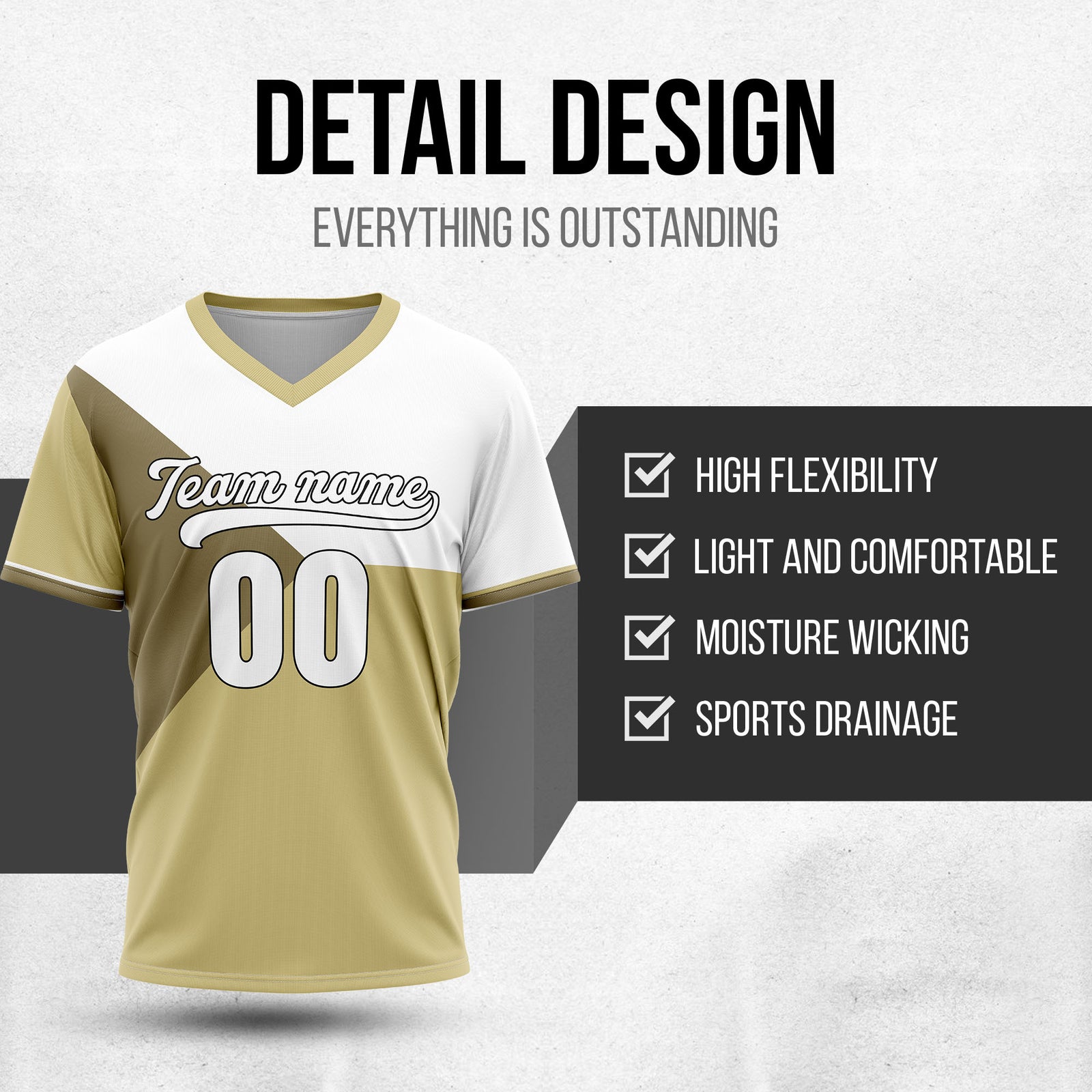 Custom FlexCore Khaki Baseball Sports Jersey Personalized Uniform with Name & Number