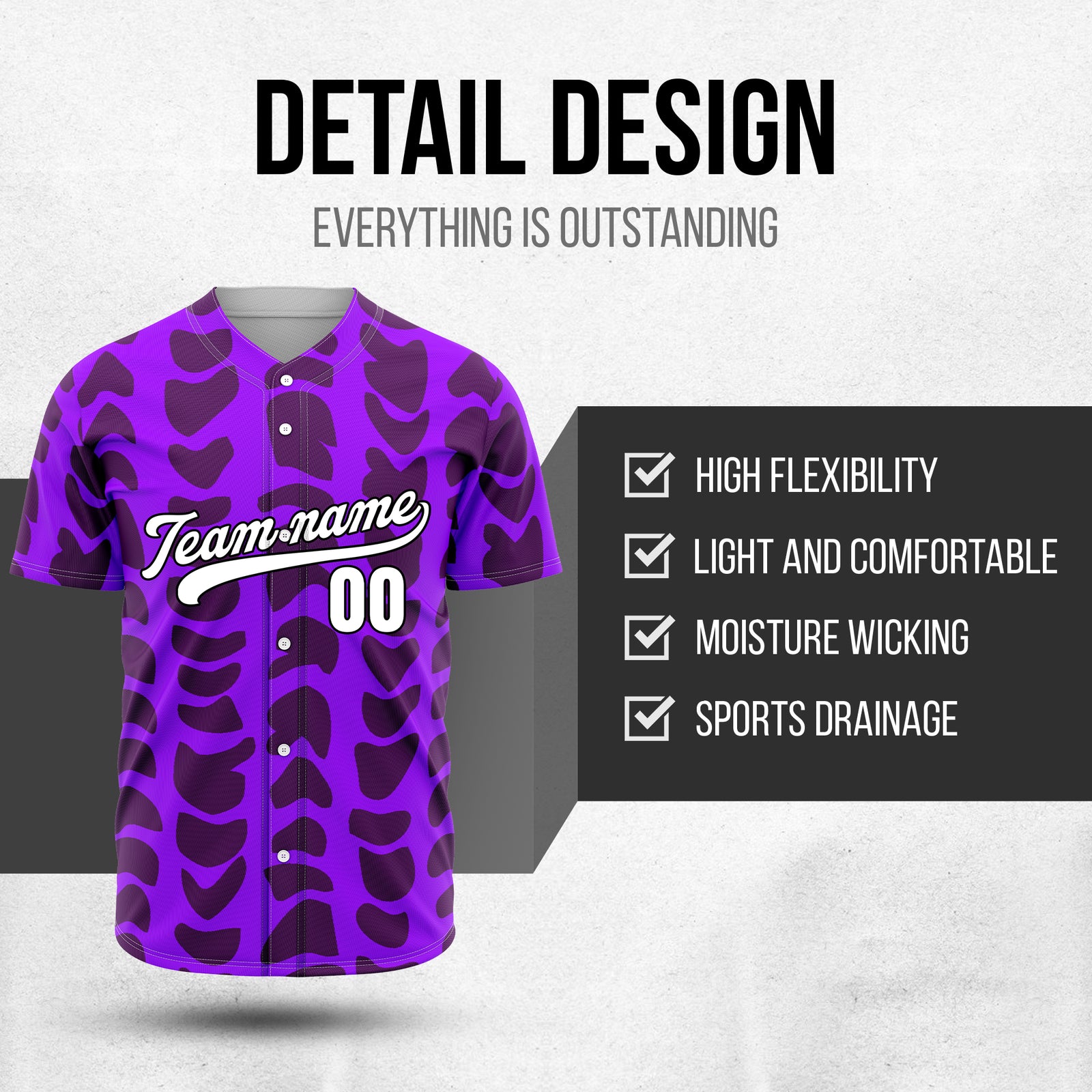 Custom Hawaii Waves Purple Baseball Sports Jersey Personalized Uniform with Name & Number