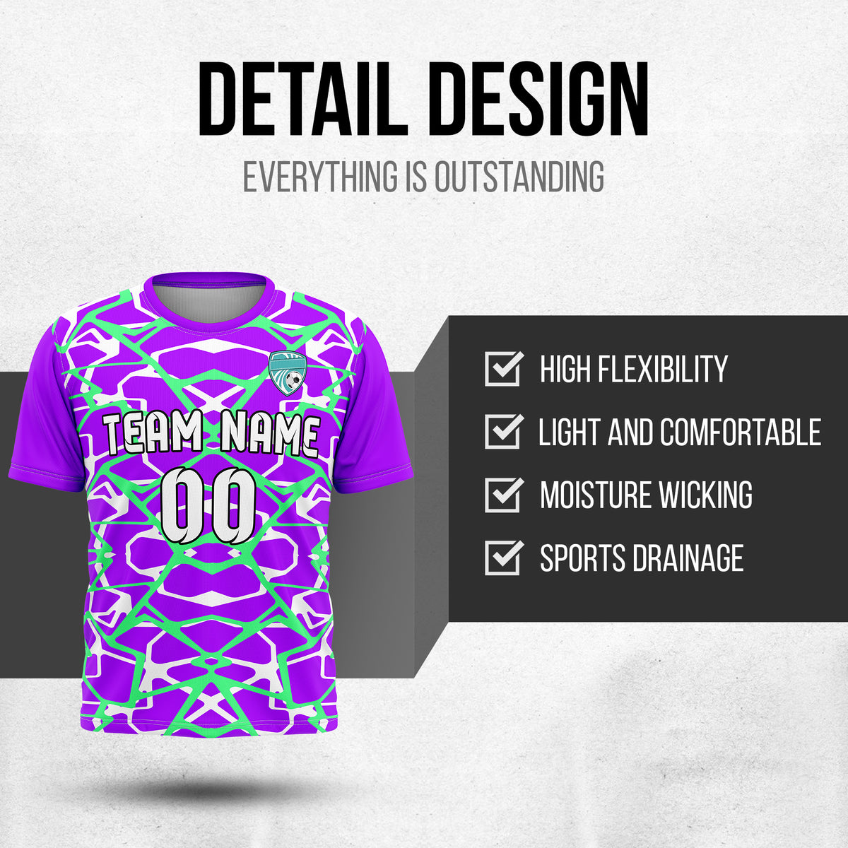 Custom Wild Pulse R-Full Pattern Soccer Purple Sport Tops Jersey
