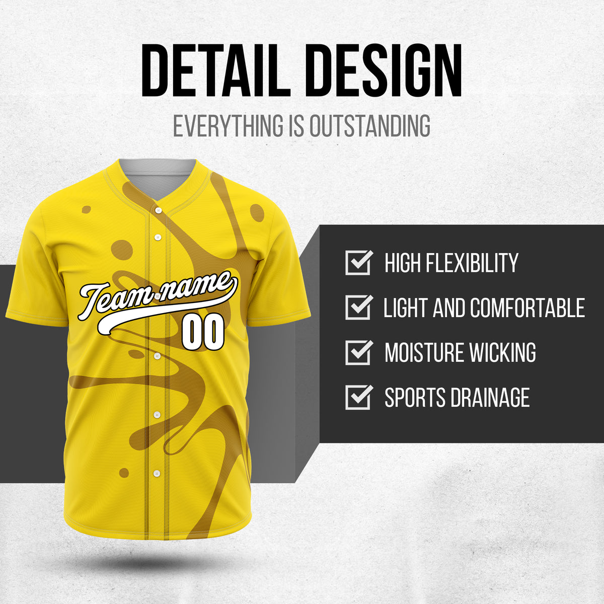 Custom Ink Surge Yellow Sports Jersey Personalized Uniform with Name & Number
