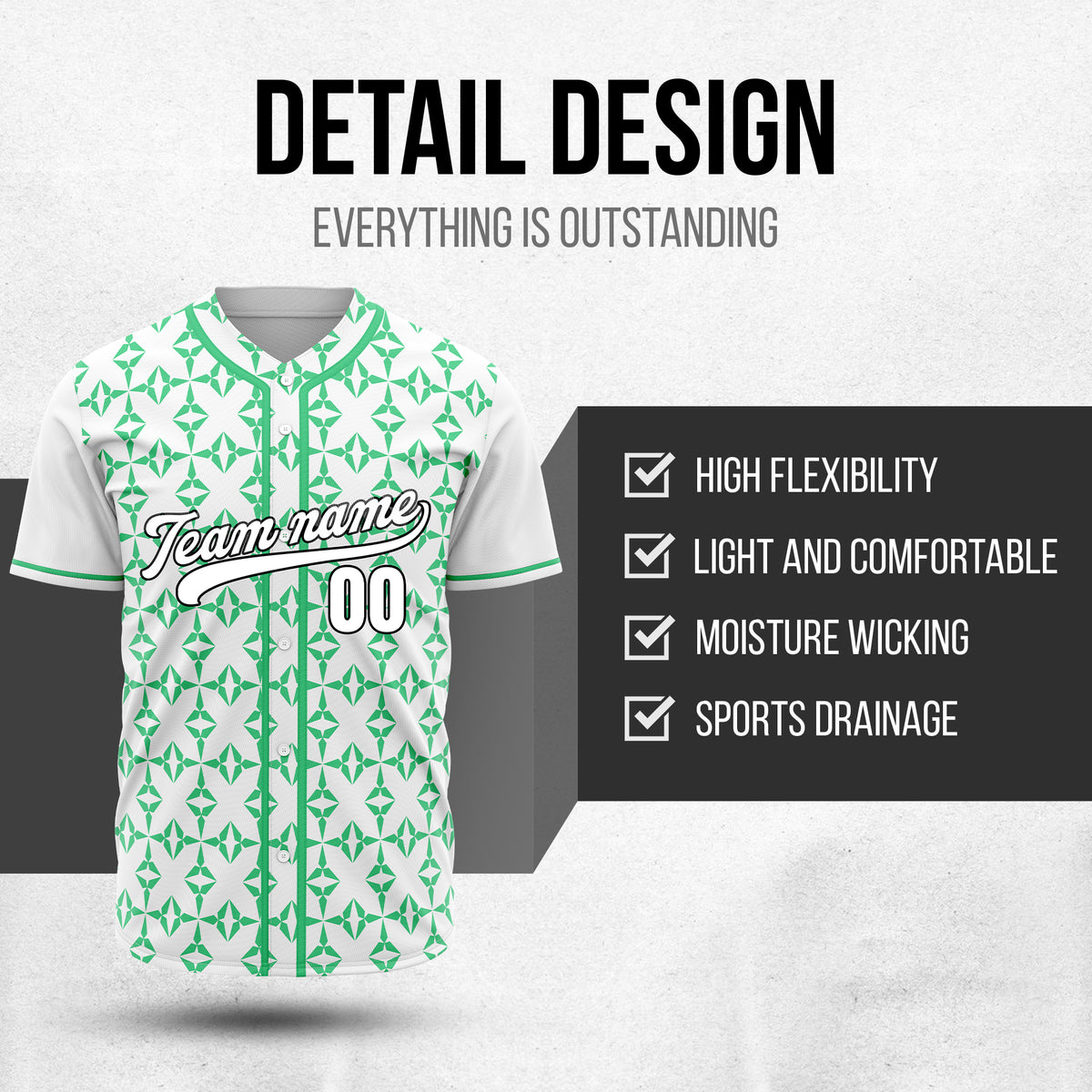 Custom Rhombic White Baseball Sports Jersey Personalized Uniform with Name & Number