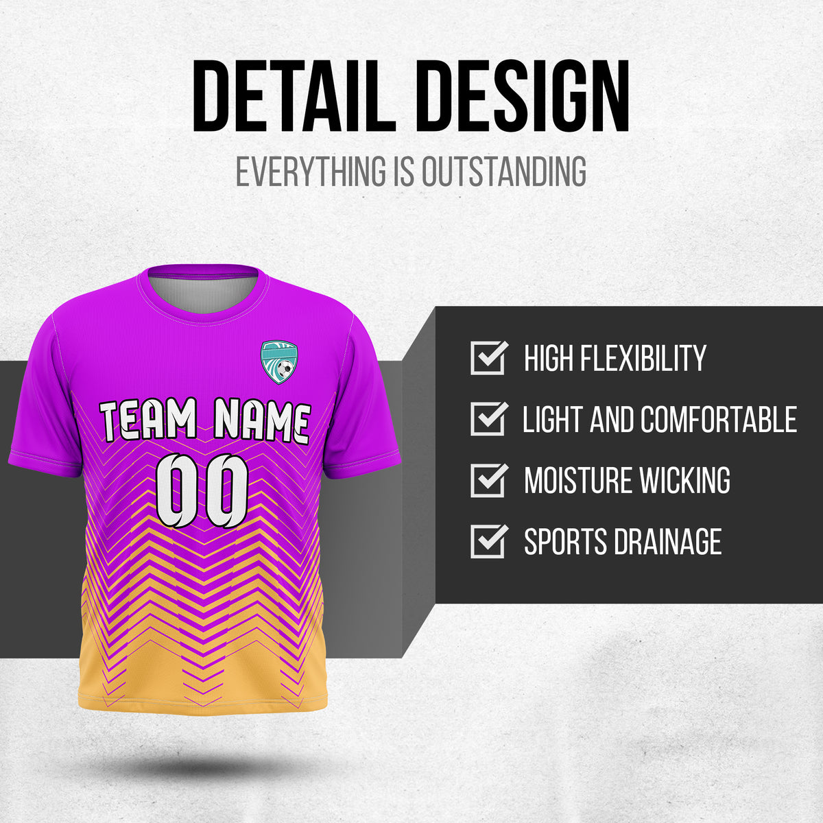 Custom Apex Strike R Side Pattern Purple Soccer sport Tops Jersey