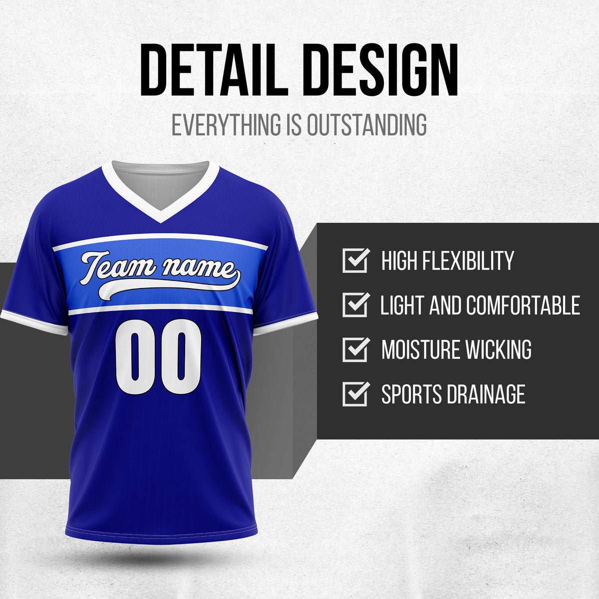 Custom ProEdge Blue Baseball Sports Jersey Personalized Uniform with Name & Number