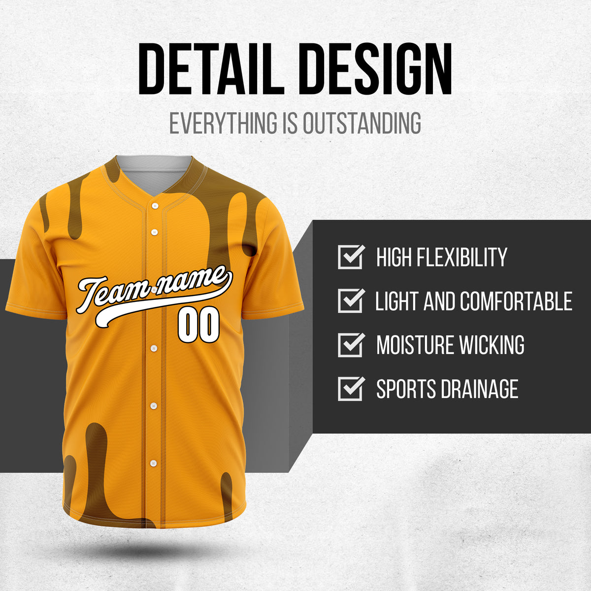 Custom Ink Dripline Orange Sports Jersey Personalized Uniform with Name & Number