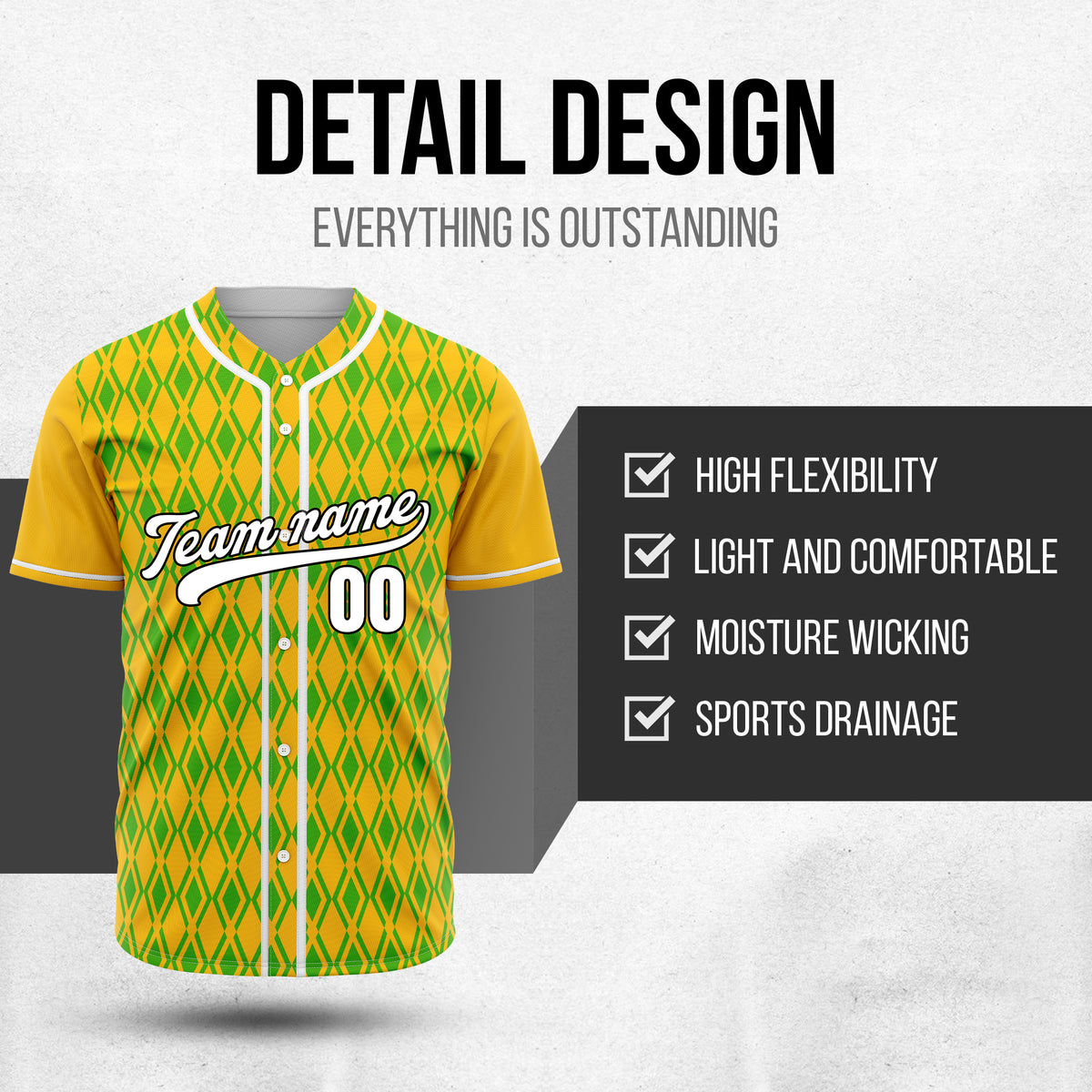 Custom Rhombic Edge Orange Baseball Sports Jersey Personalized Uniform with Name & Number