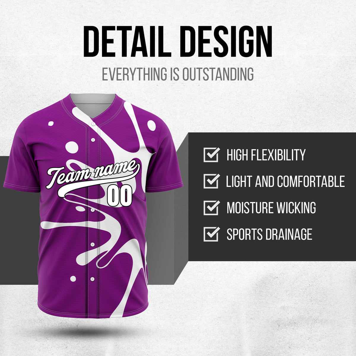 Custom Ink Surge Purple Sports Jersey Personalized Uniform with Name & Number
