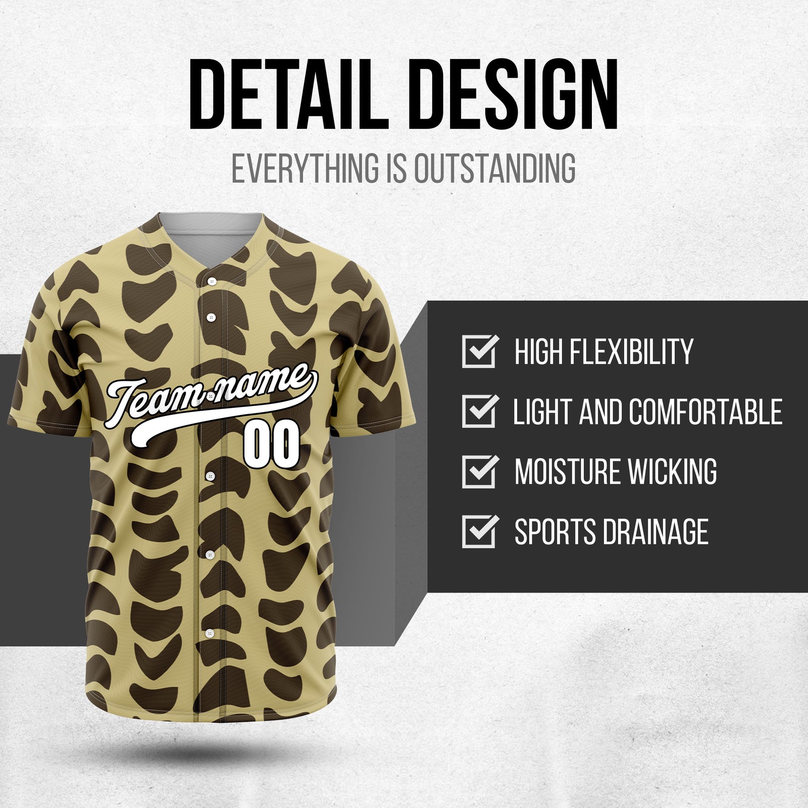 Custom Hawaii Waves Khaki Baseball Sports Jersey Personalized Uniform with Name & Number