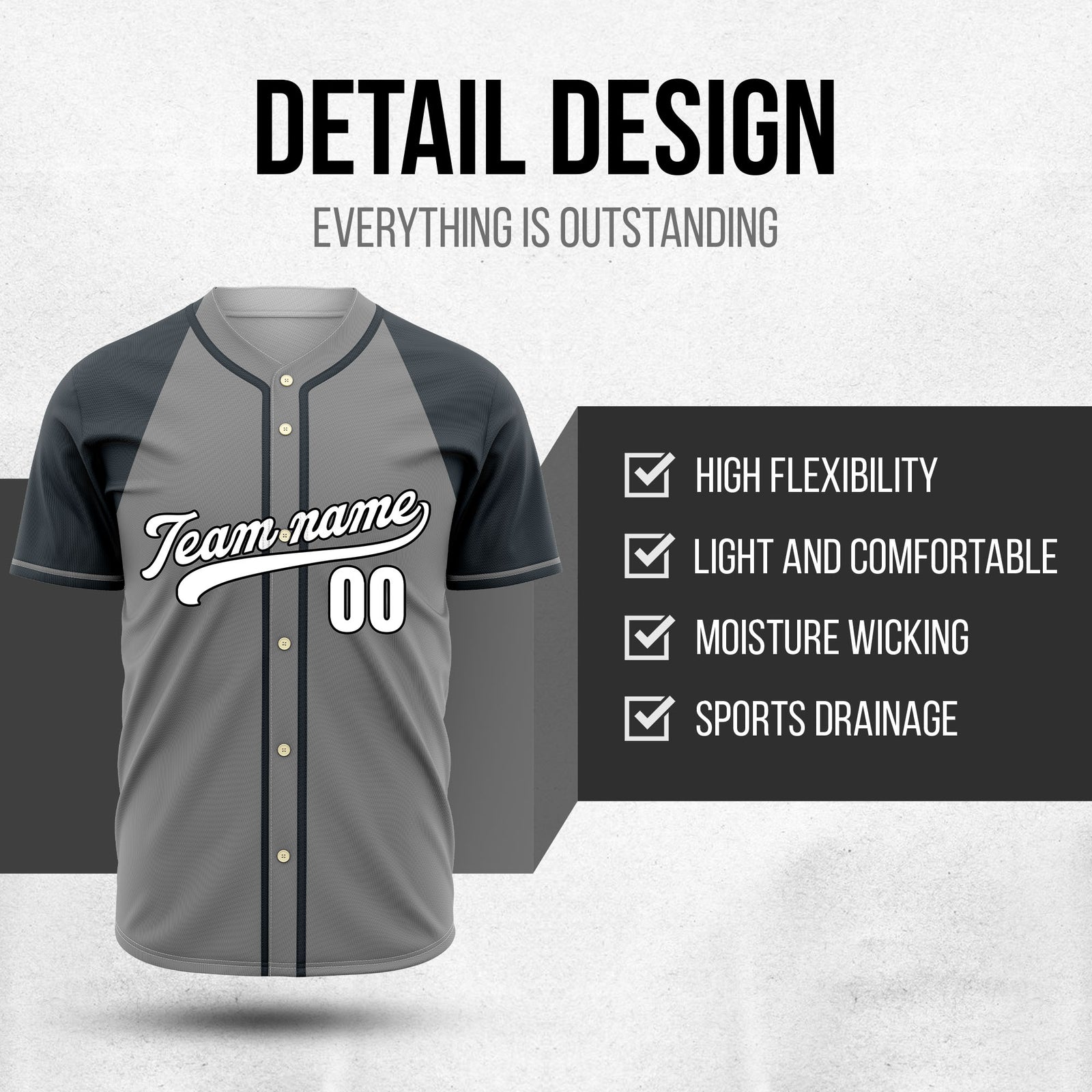 Custom Desert Blaze Grey Raglan Style Baseball Sports Jersey Personalized Uniform with Name & Number