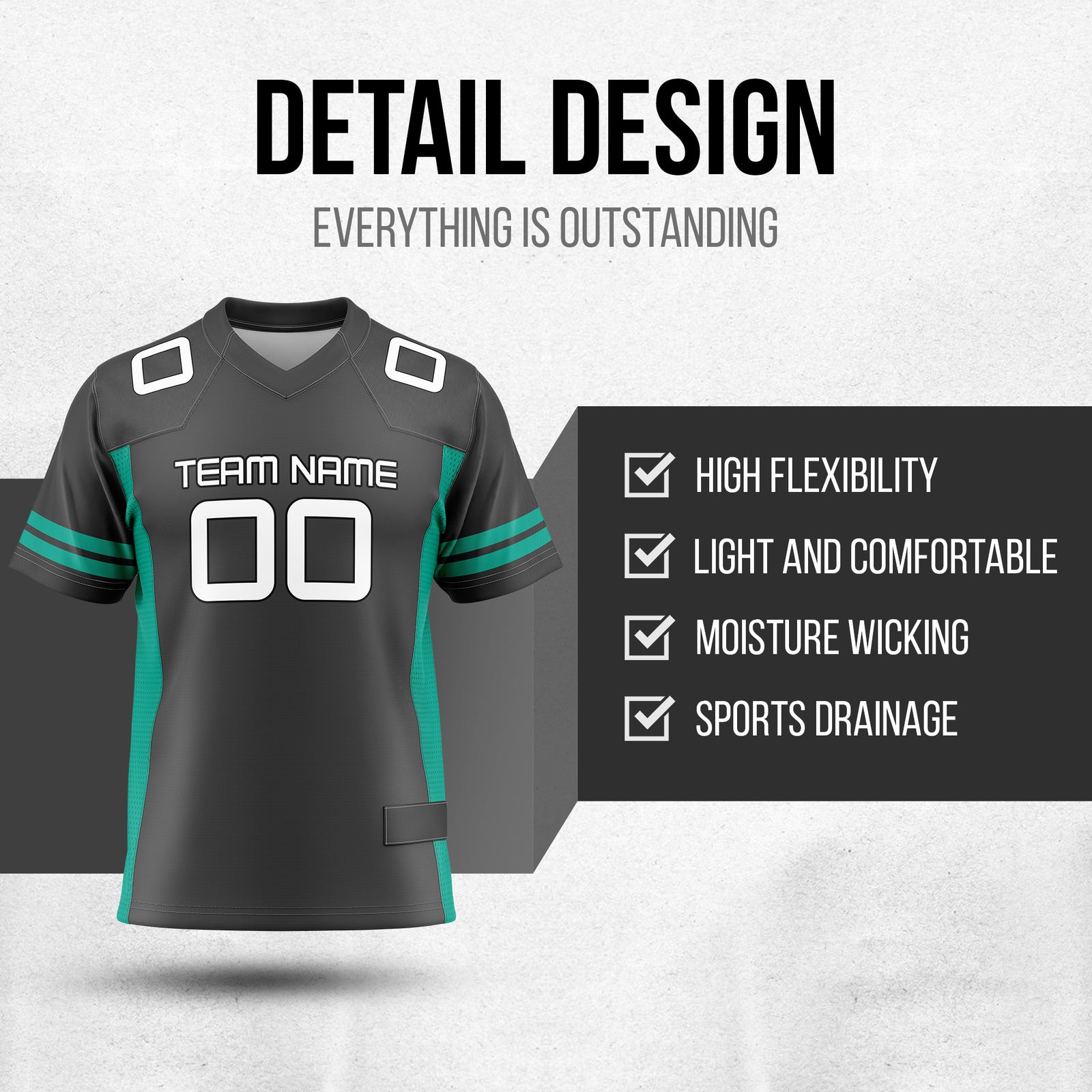 Custom Elite Black Sleeve Line Mesh Authentic Football Jersey