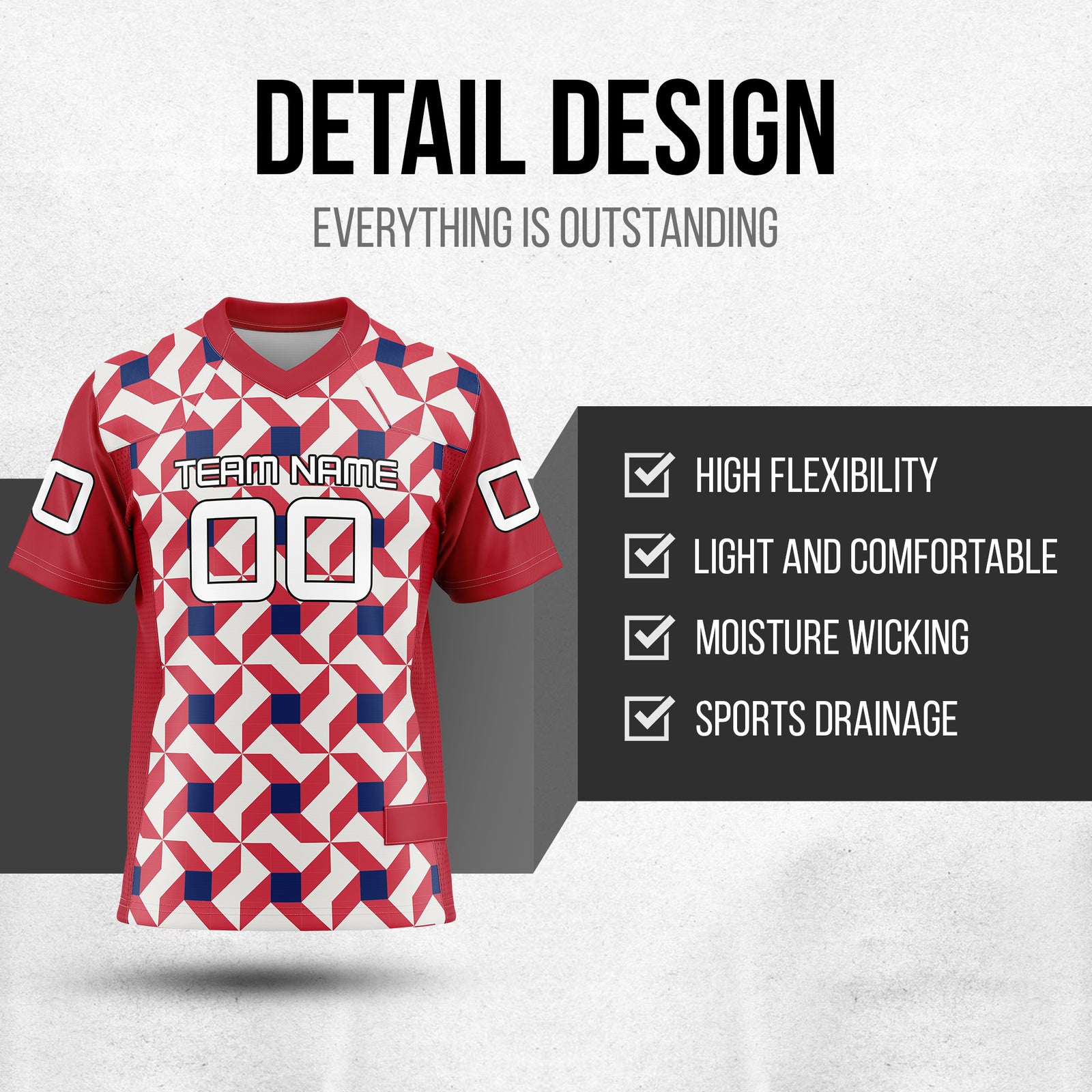 Custom Elite Red Graffiti Print Mesh Authentic Football Jersey