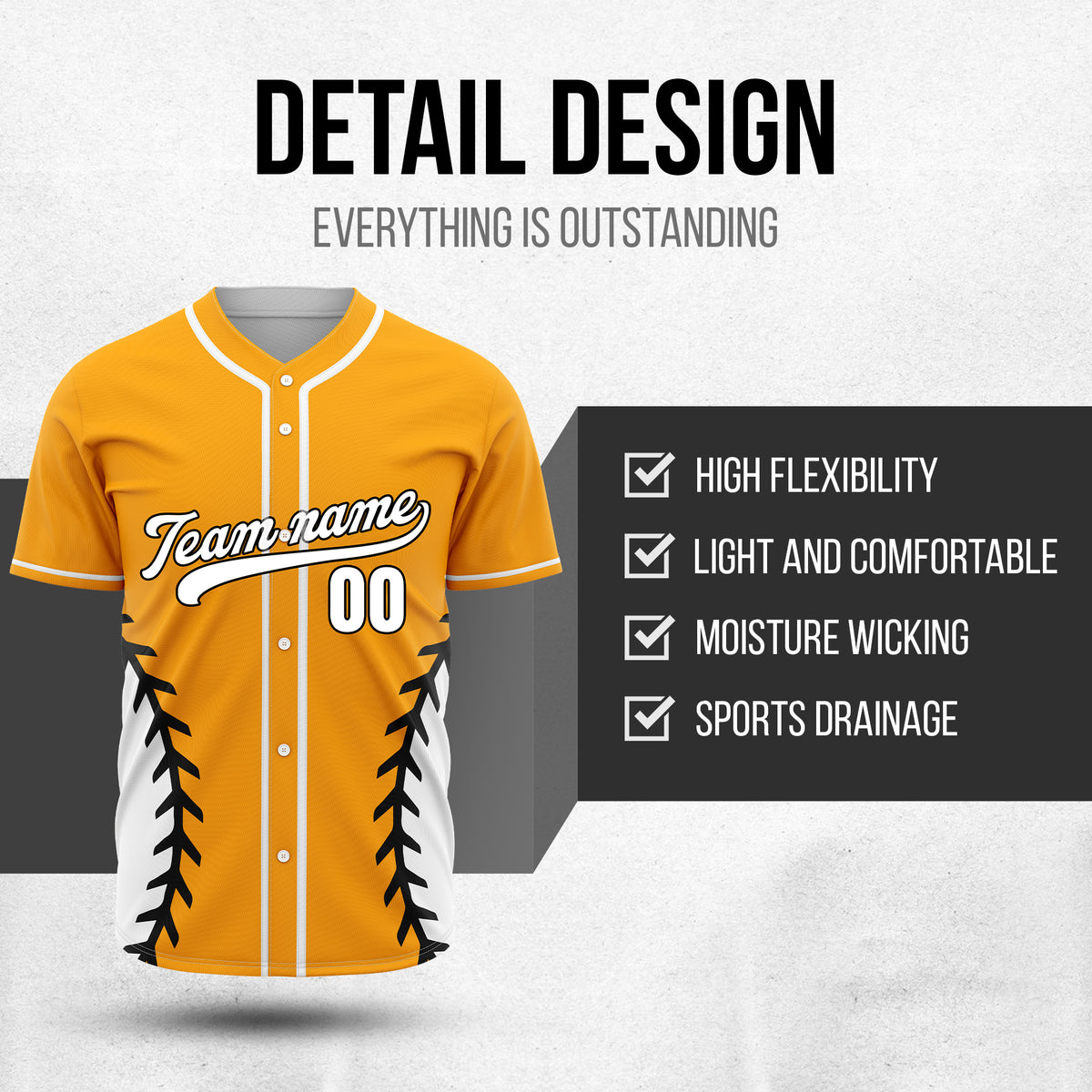 Custom Stitchline Baseball Orange Sports Jersey Personalized Uniform with Name & Number