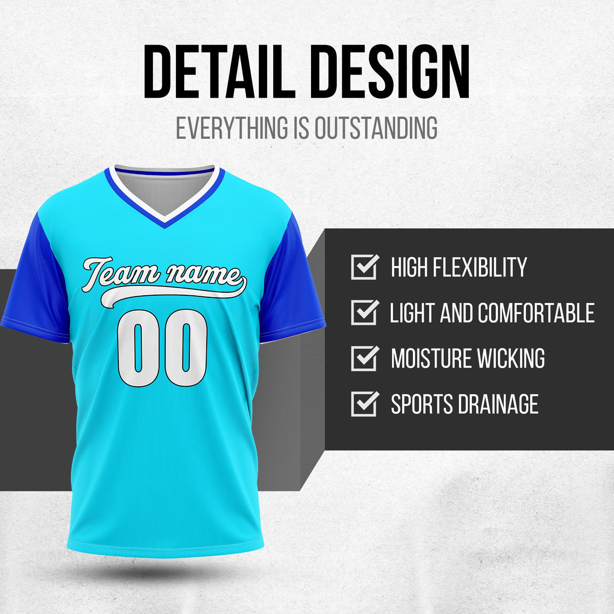 Custom Victory Line Aqua Pullover Baseball Sports Jersey Personalized Uniform with Name & Number