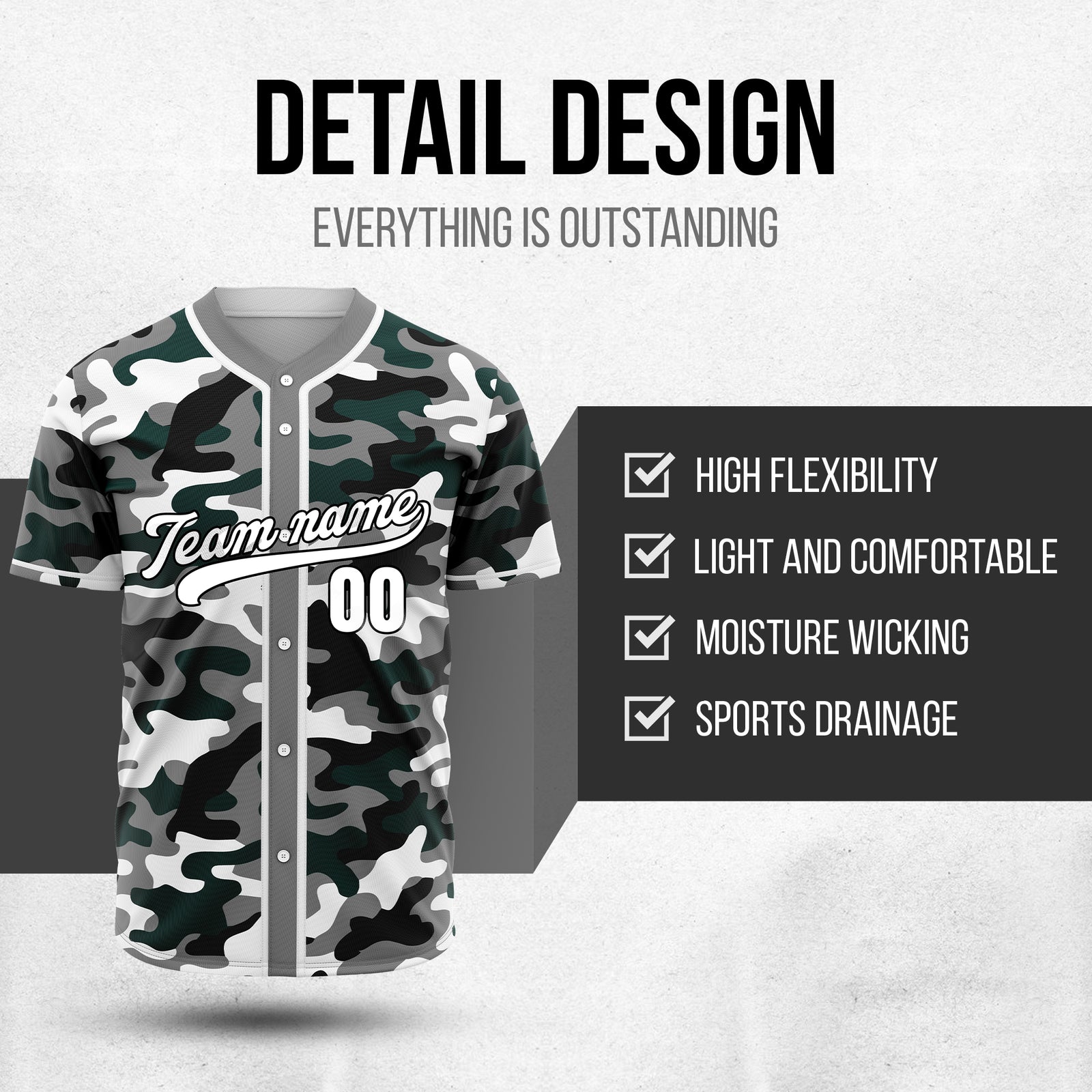 Custom Shadow Command Grey Baseball Sports Jersey Personalized Uniform with Name & Number