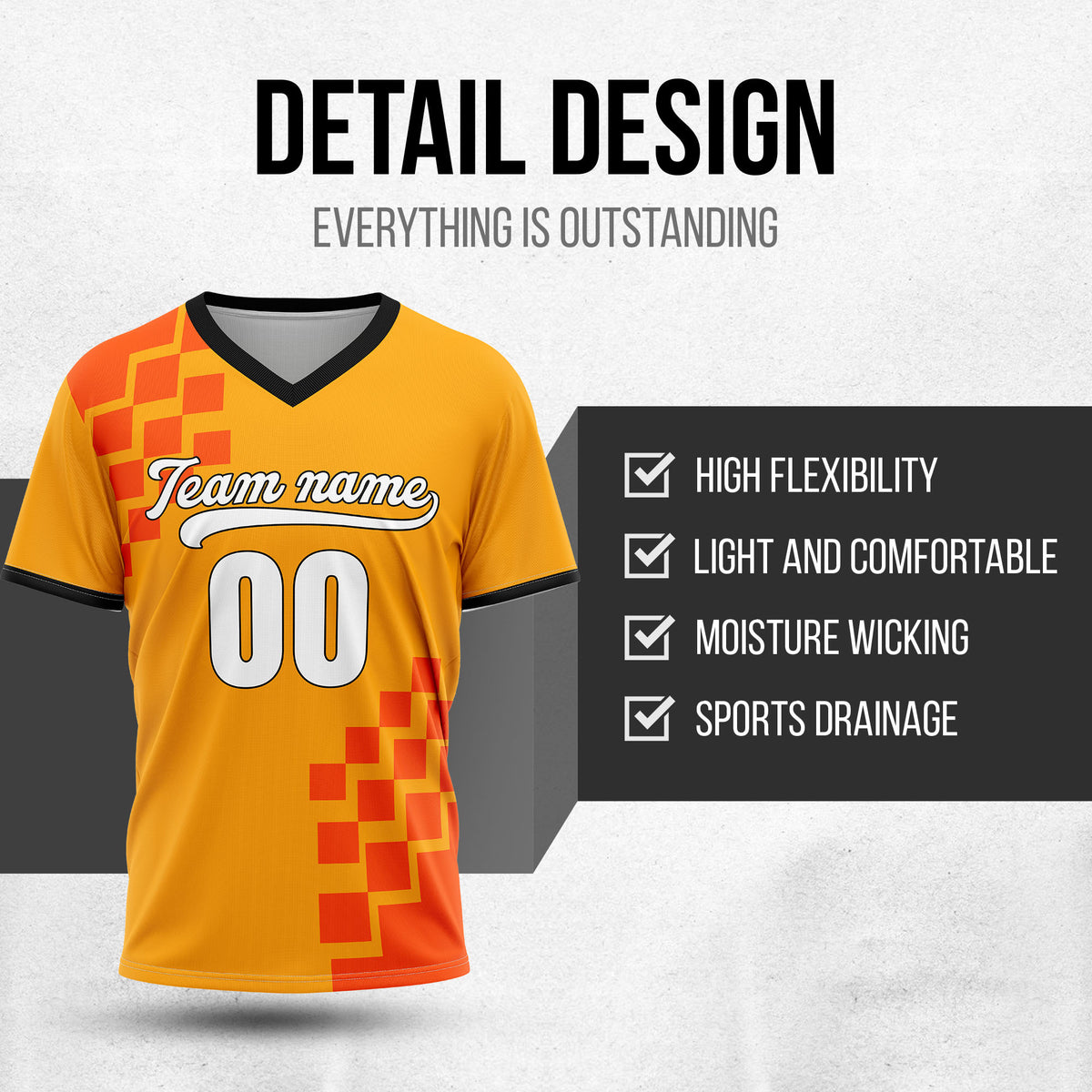 Custom Shadow Pixel Orange Baseball Sports Jersey Personalized Uniform with Name & Number