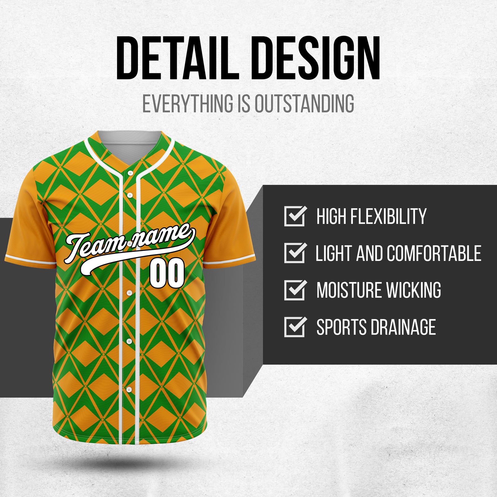 Custom Rhombus Blaze Orange Sports Jersey Personalized Uniform with Name & Number